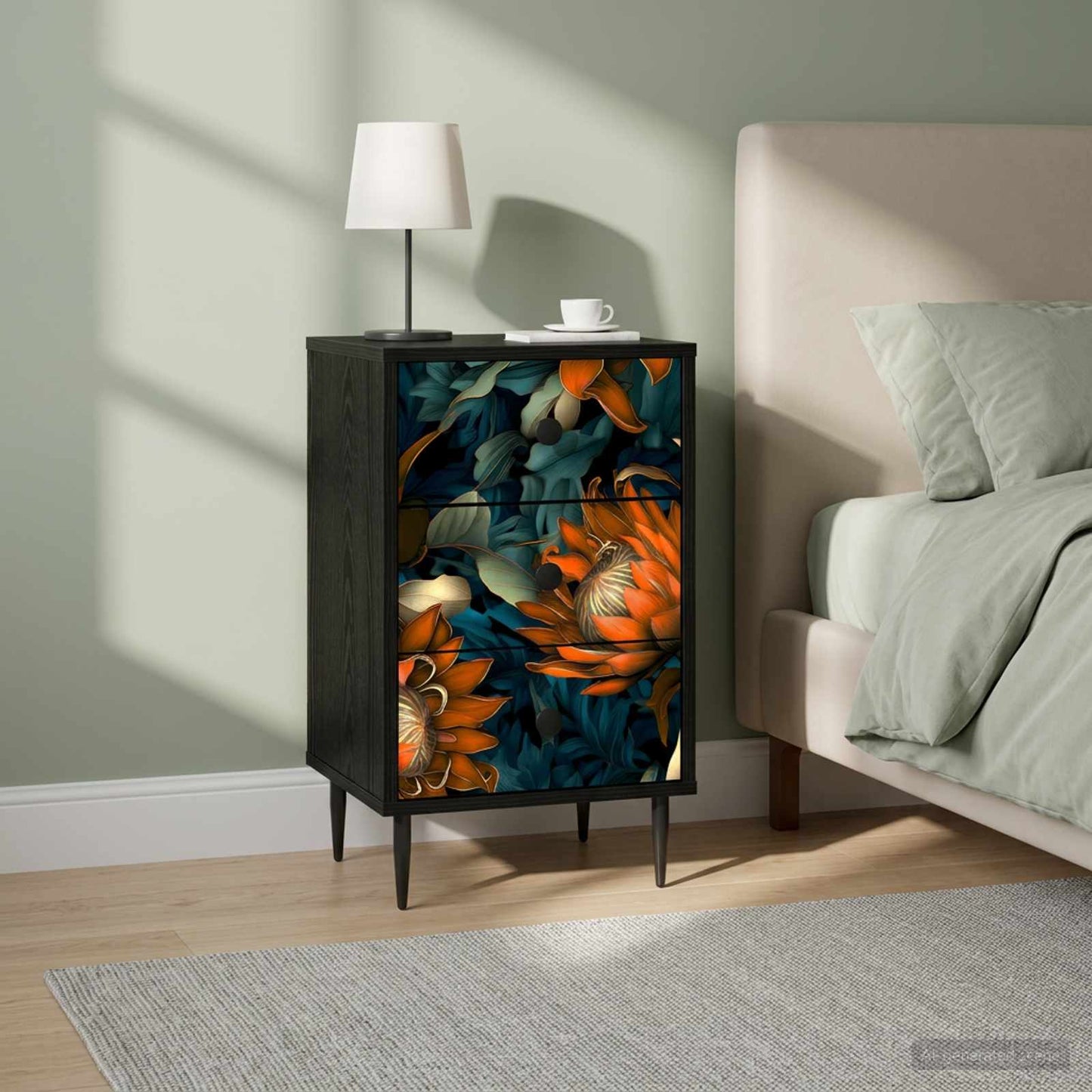 vidaXL Κομοδίνο LOCHEM 2 τμχ. Μαύρη Δρυς 36 x 33 x 61 εκ.