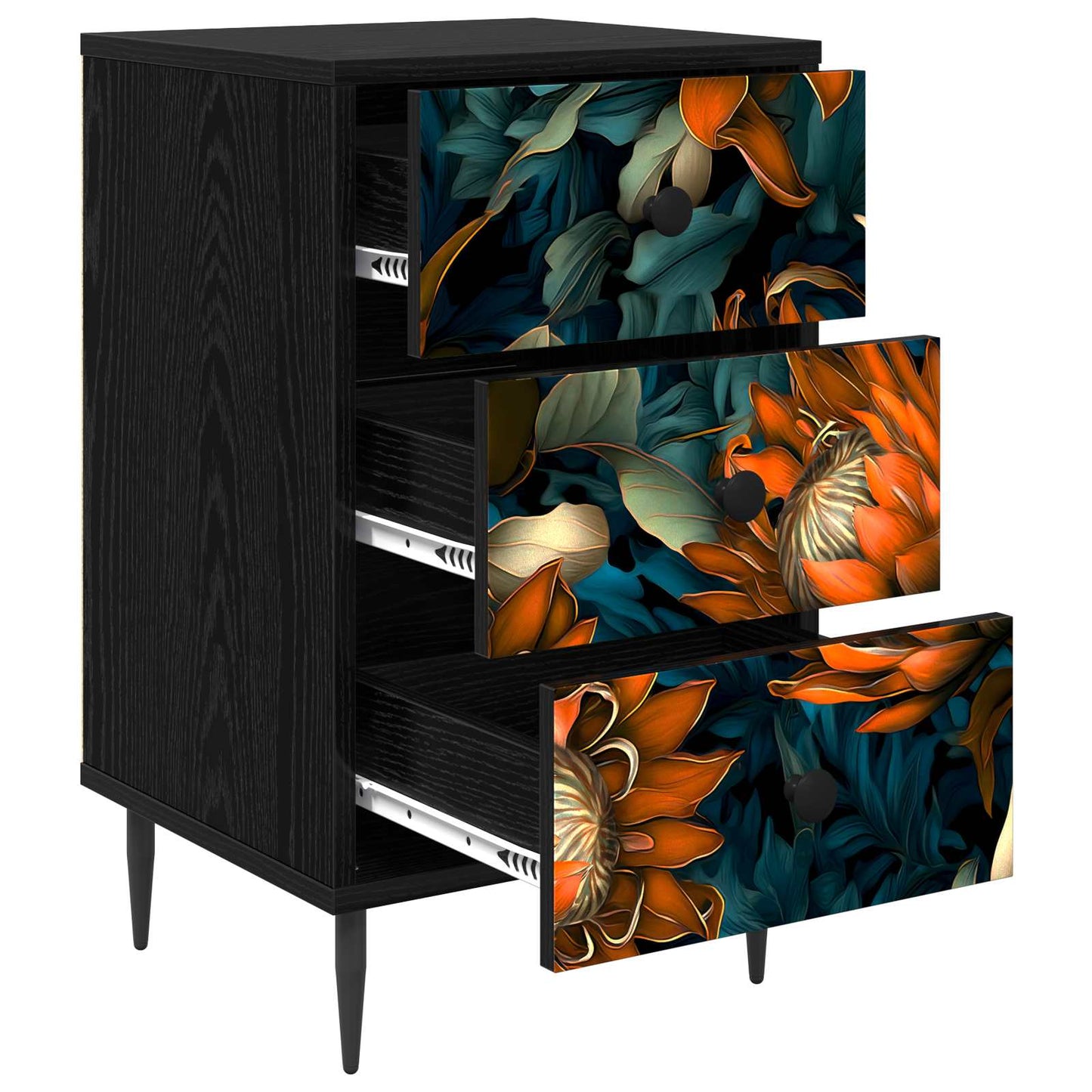 vidaXL Κομοδίνο LOCHEM 2 τμχ. Μαύρη Δρυς 36 x 33 x 61 εκ.