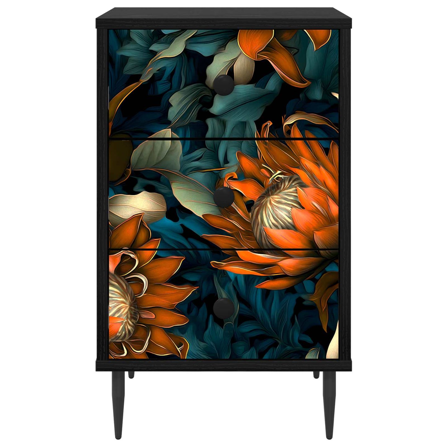 vidaXL Κομοδίνο LOCHEM 2 τμχ. Μαύρη Δρυς 36 x 33 x 61 εκ.