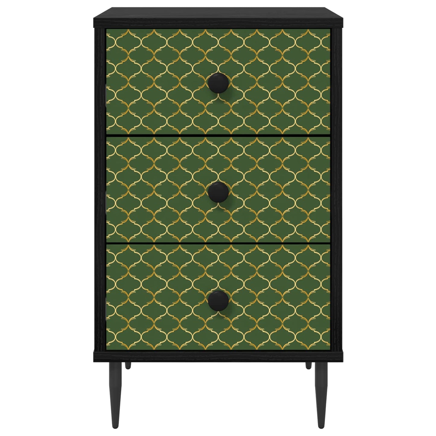 vidaXL Κομοδίνο GELEEN 2 τμχ. Μαύρη Δρυς 36 x 33 x 61 εκ.