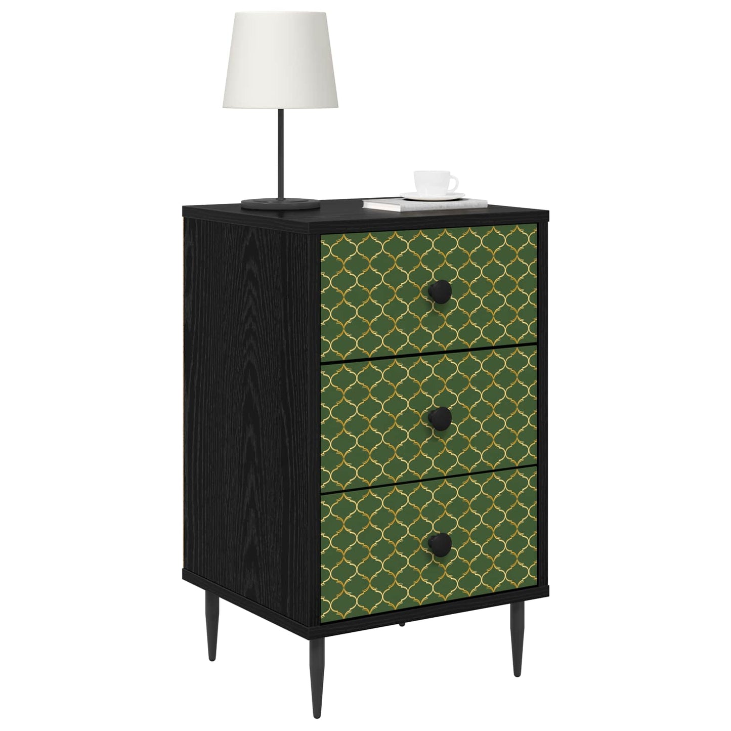 vidaXL Κομοδίνο GELEEN 2 τμχ. Μαύρη Δρυς 36 x 33 x 61 εκ.