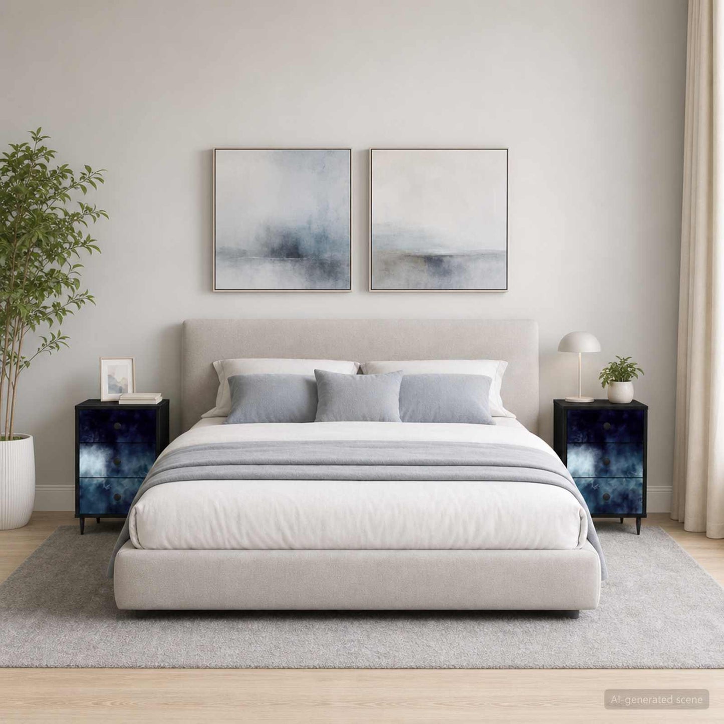 vidaXL Κομοδίνο RAALTE 2 τμχ. Μαύρη Δρυς 36 x 33 x 61 εκ.
