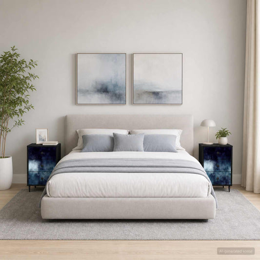 vidaXL Κομοδίνο RAALTE 2 τμχ. Μαύρη Δρυς 36 x 33 x 61 εκ.