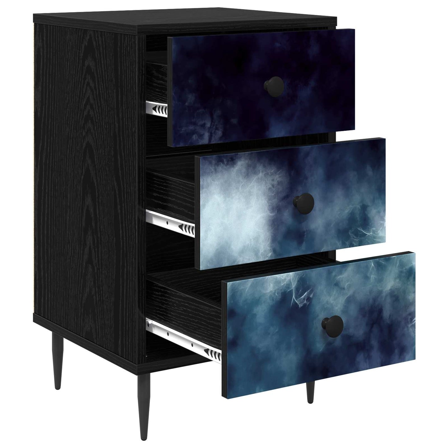 vidaXL Κομοδίνο RAALTE 2 τμχ. Μαύρη Δρυς 36 x 33 x 61 εκ.