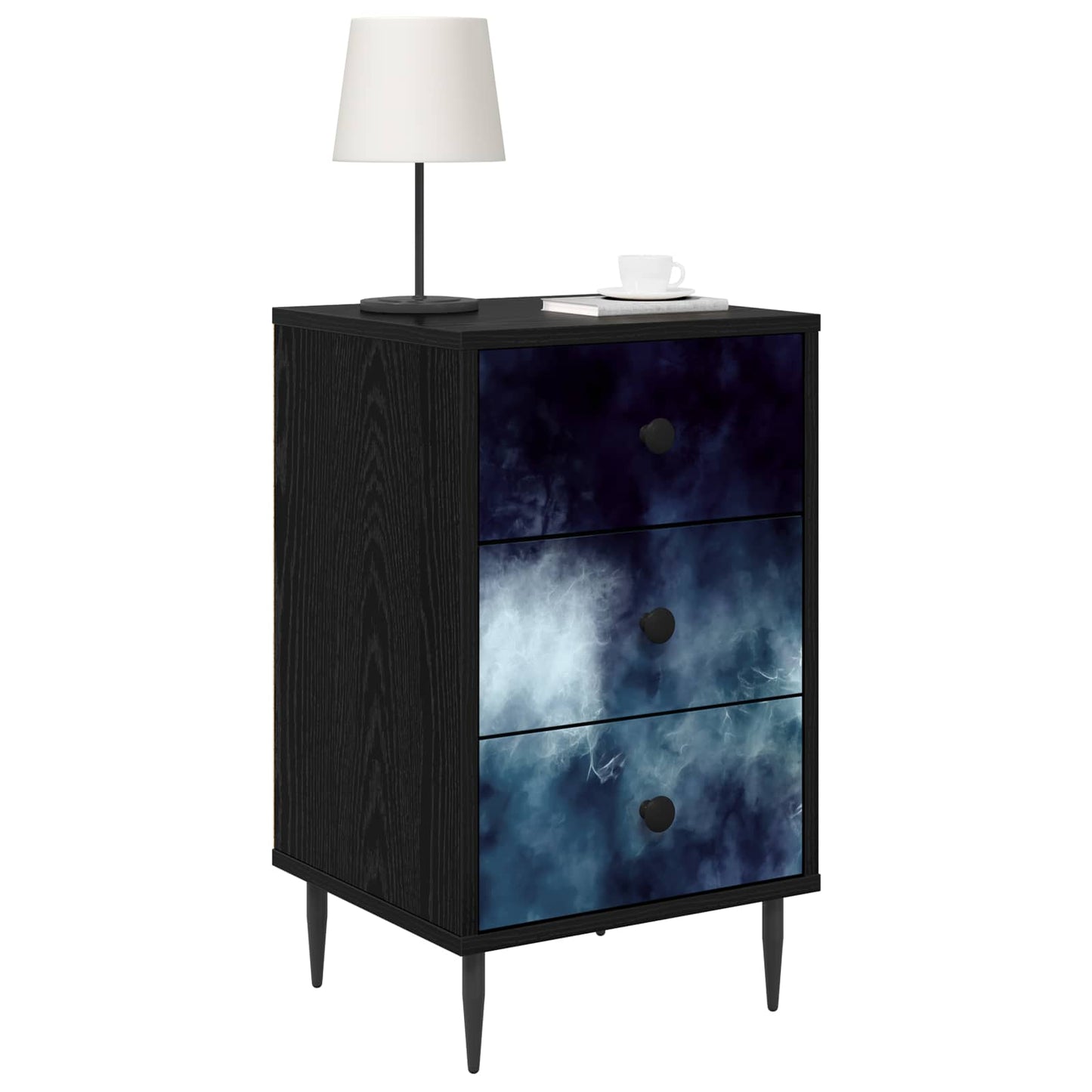 vidaXL Κομοδίνο RAALTE 2 τμχ. Μαύρη Δρυς 36 x 33 x 61 εκ.