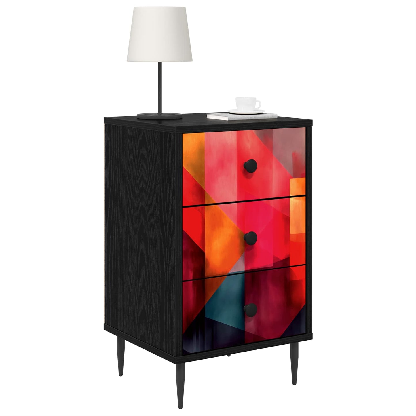 vidaXL Κομοδίνο HEESCH Μαύρη Δρυς 36 x 33 x 61 εκ. Επεξεργασμένο Ξύλο