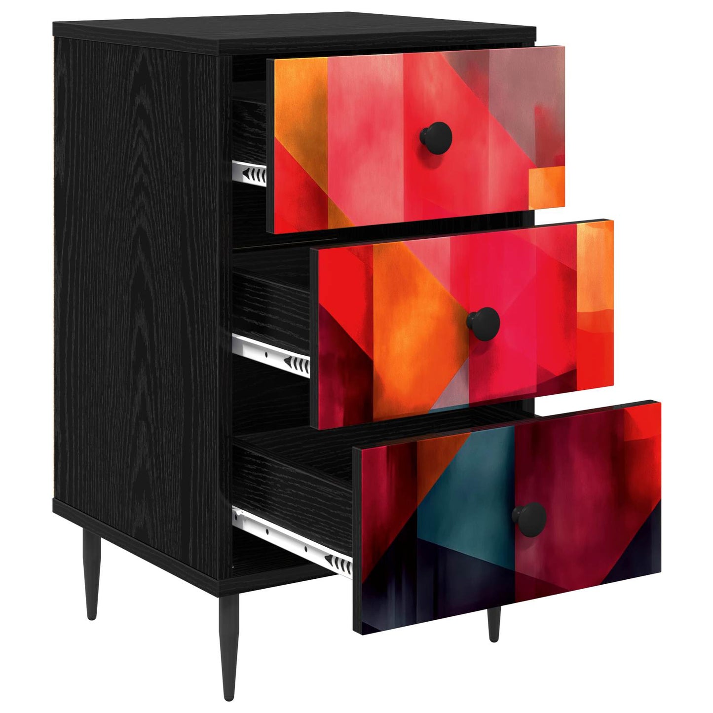 vidaXL Κομοδίνο HEESCH 2 τμχ. Μαύρη Δρυς 36 x 33 x 61 εκ.