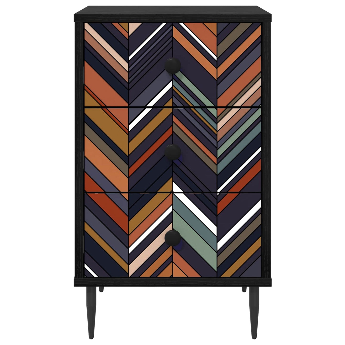 vidaXL Κομοδίνο OMMEN 2 τμχ. Μαύρη Δρυς 36 x 33 x 61 εκ.