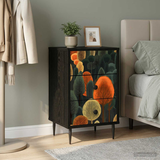 vidaXL Κομοδίνο ZAANDAM Μαύρη Δρυς 36 x 33 x 61 εκ. Επεξεργασμένο Ξύλο