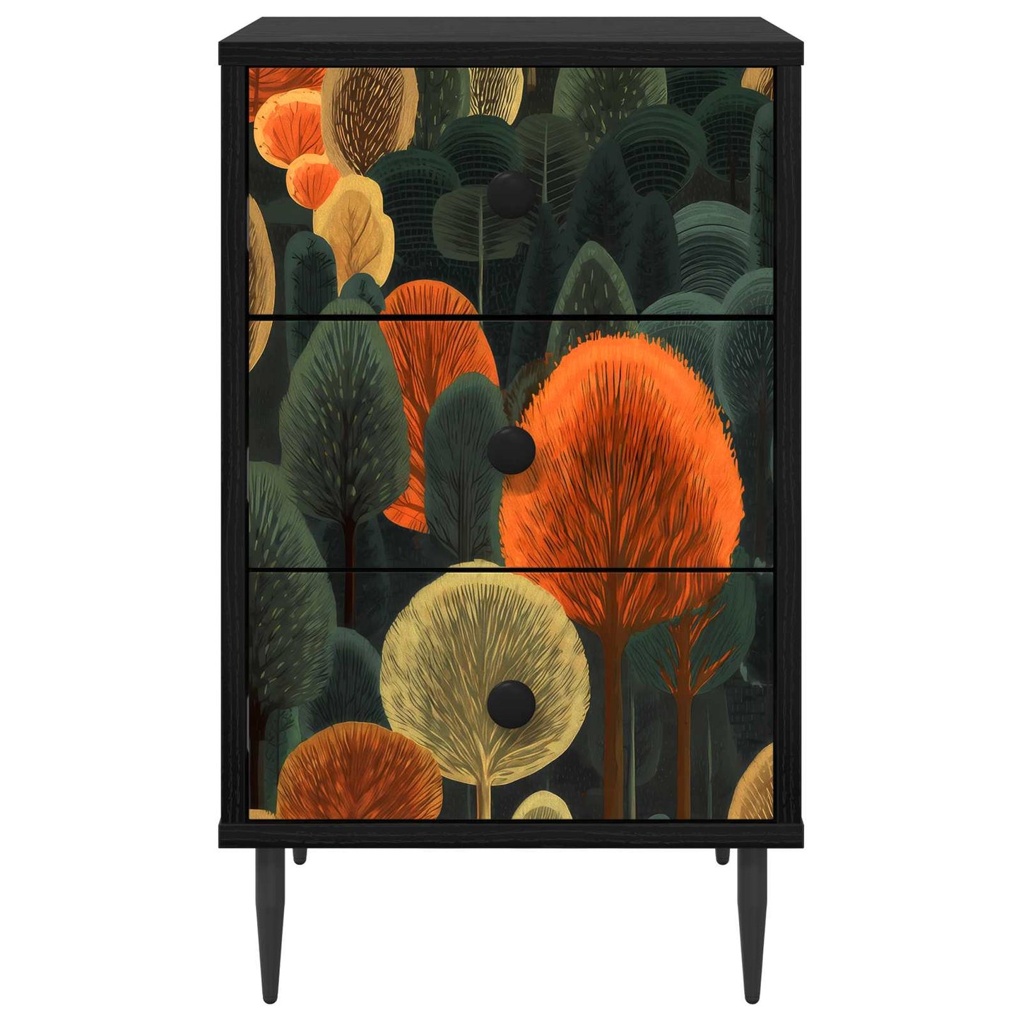 vidaXL Κομοδίνο ZAANDAM 2 τμχ. Μαύρη Δρυς 36 x 33 x 61 εκ.