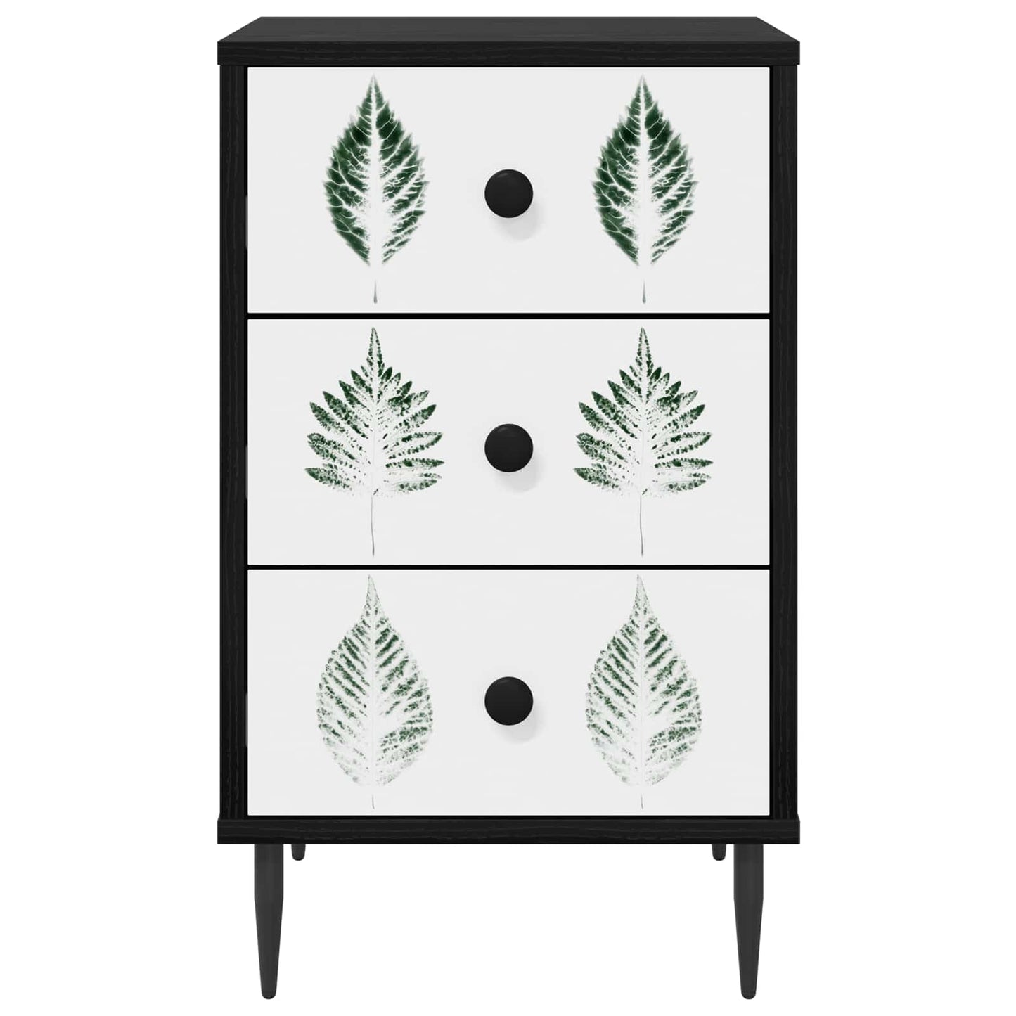 vidaXL Κομοδίνο HANAU 2 τμχ. Μαύρη Δρυς 36 x 33 x 61 εκ.