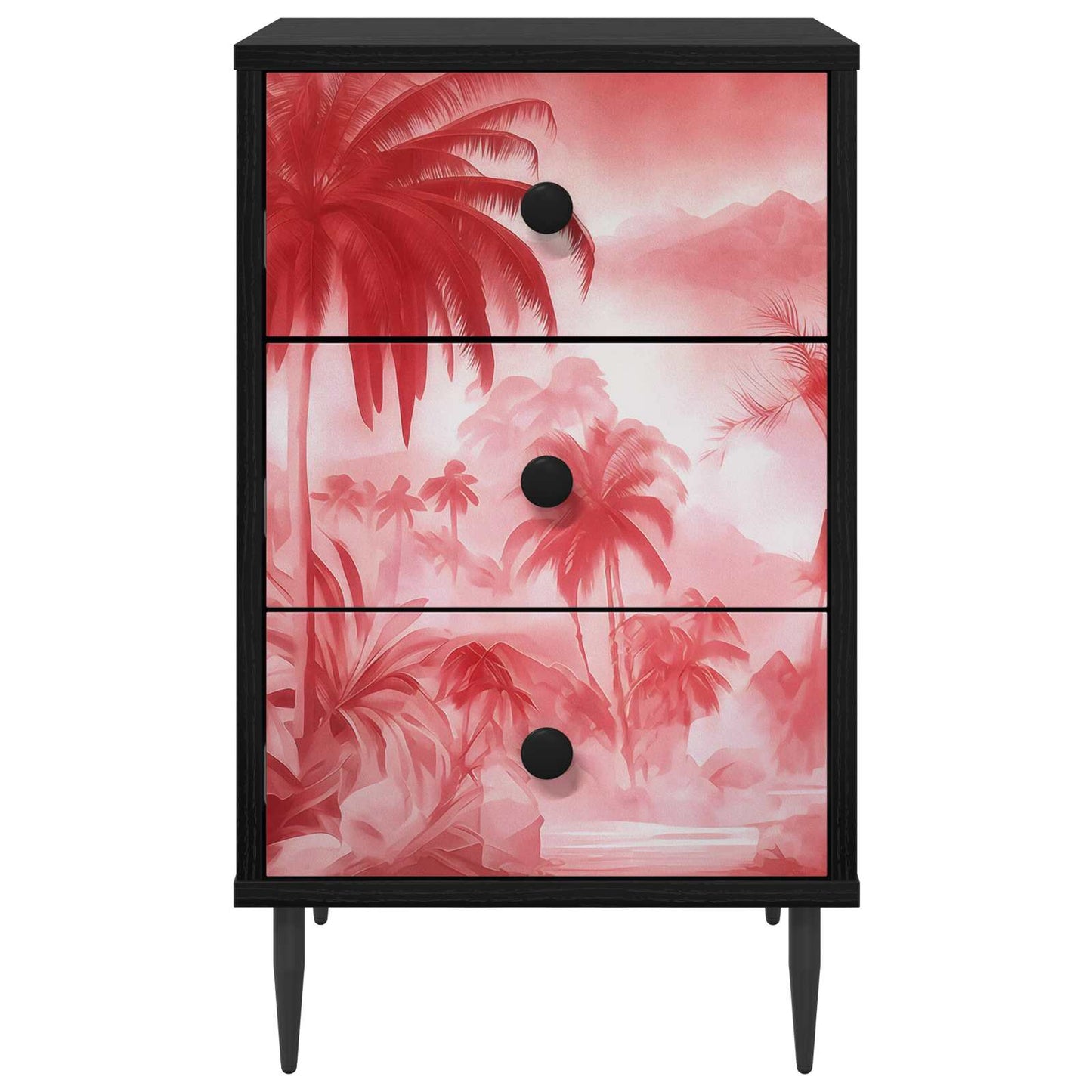 vidaXL Κομοδίνο AACHEN Μαύρη Δρυς 36 x 33 x 61 εκ. Επεξεργασμένο Ξύλο