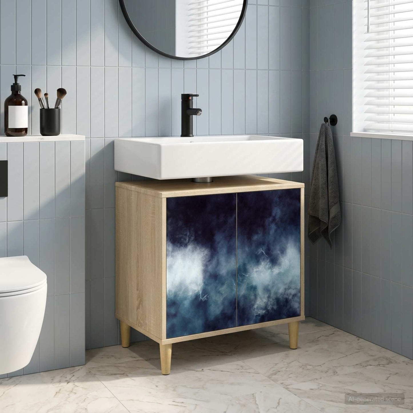 vidaXL Ντουλάπι Μπάνιου RAALTE Sonoma 60 x 40 x 60 εκ