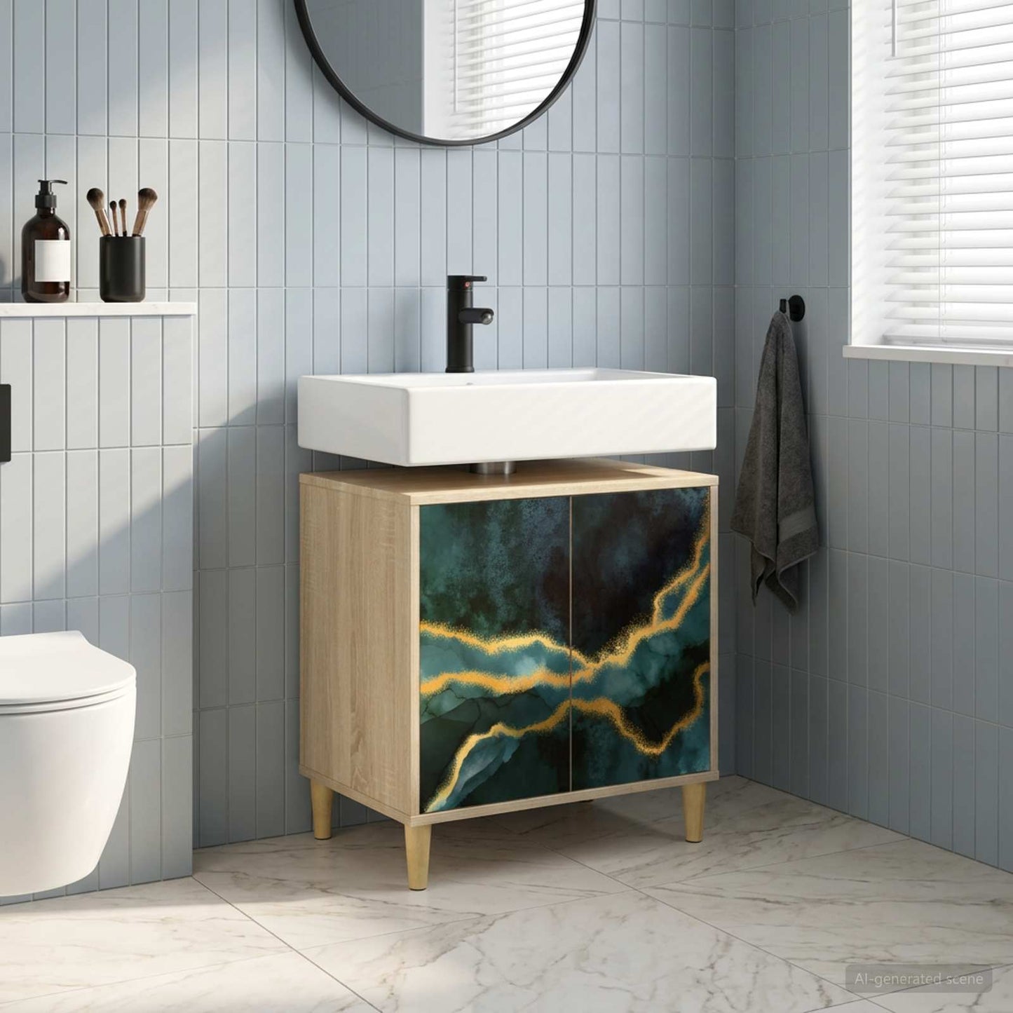 vidaXL Ντουλάπι Μπάνιου WIJHE Sonoma 60 x 40 x 60 εκ
