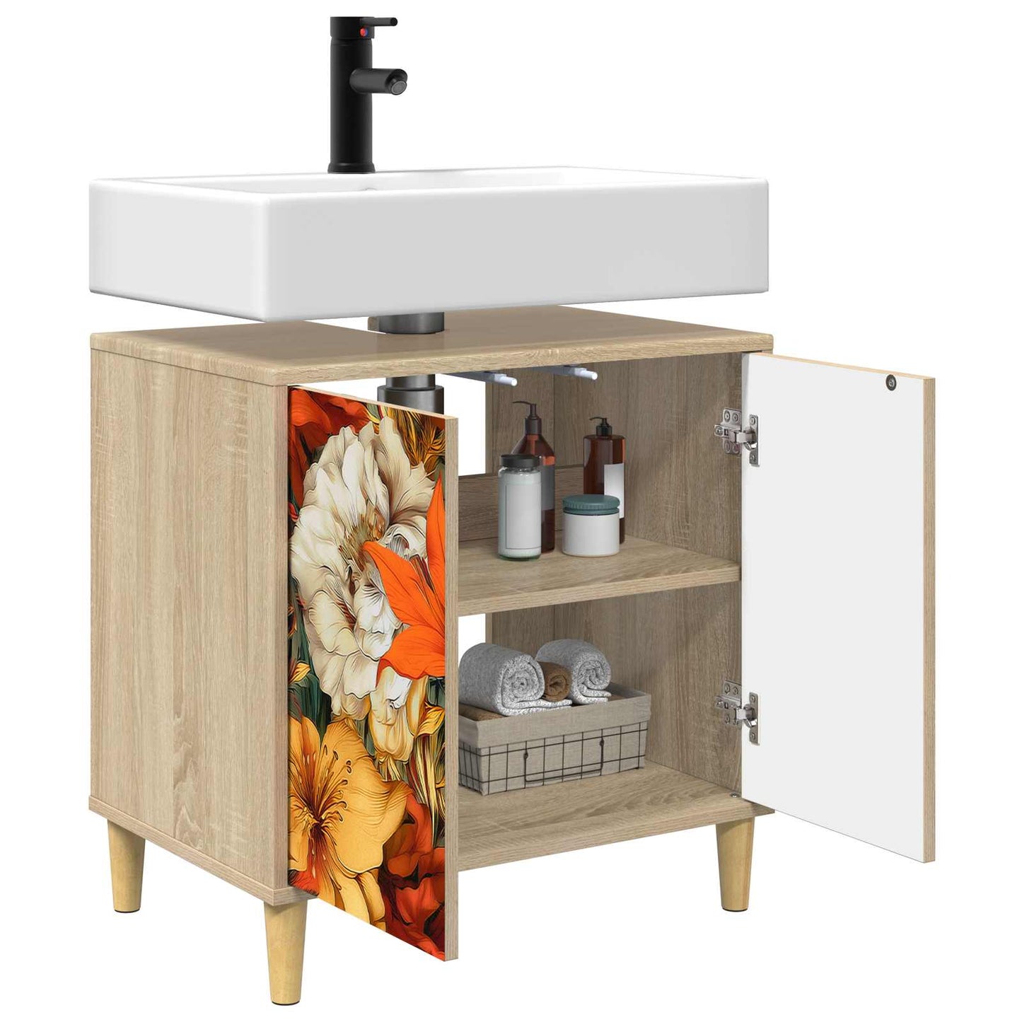vidaXL Ντουλάπι Μπάνιου GENNEP Sonoma 60 x 40 x 60 εκ