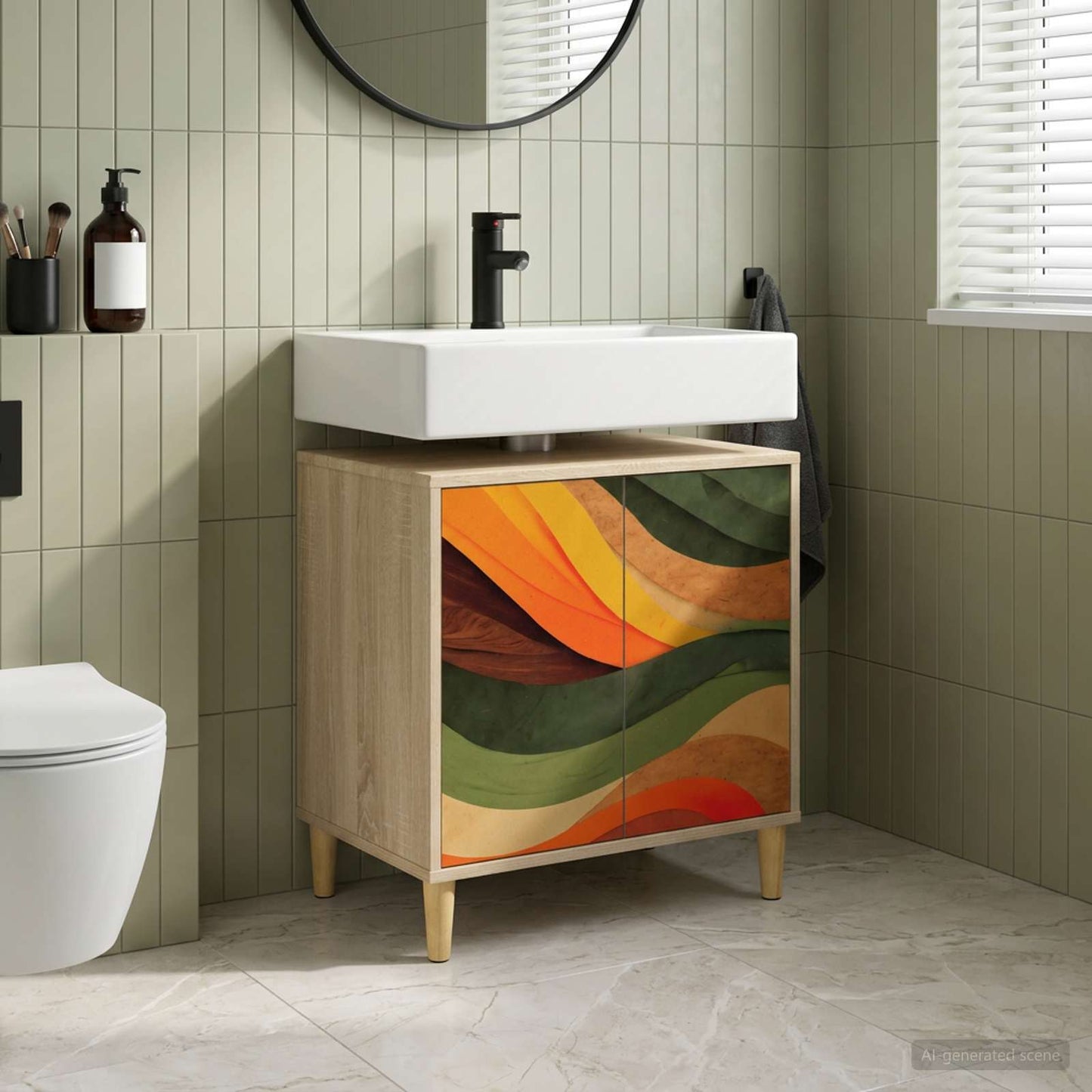 vidaXL Ντουλάπι Μπάνιου BONN Sonoma 60 x 40 x 60 εκ Επεξεργασμένο Ξύλο