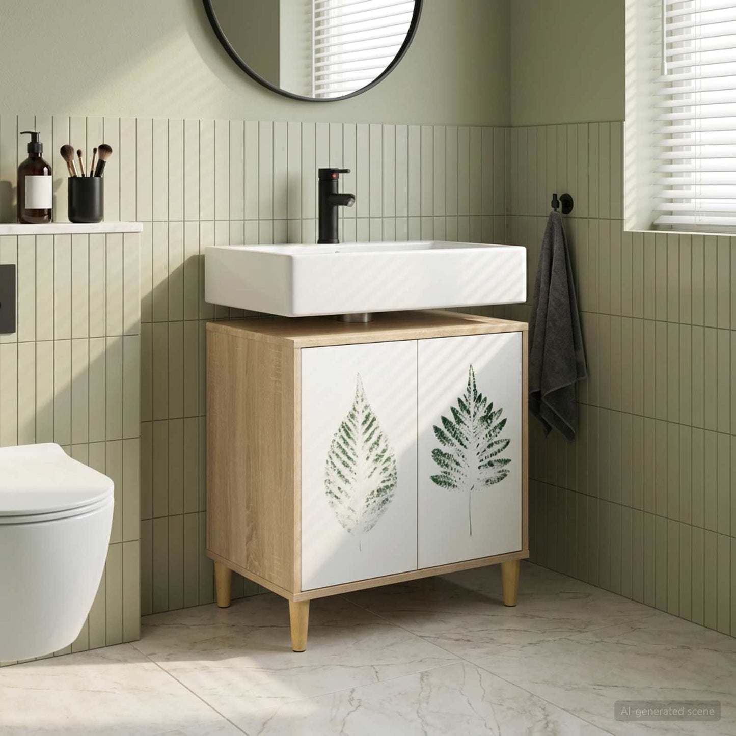 vidaXL Ντουλάπι Μπάνιου HANAU Sonoma 60 x 40 x 60 εκ