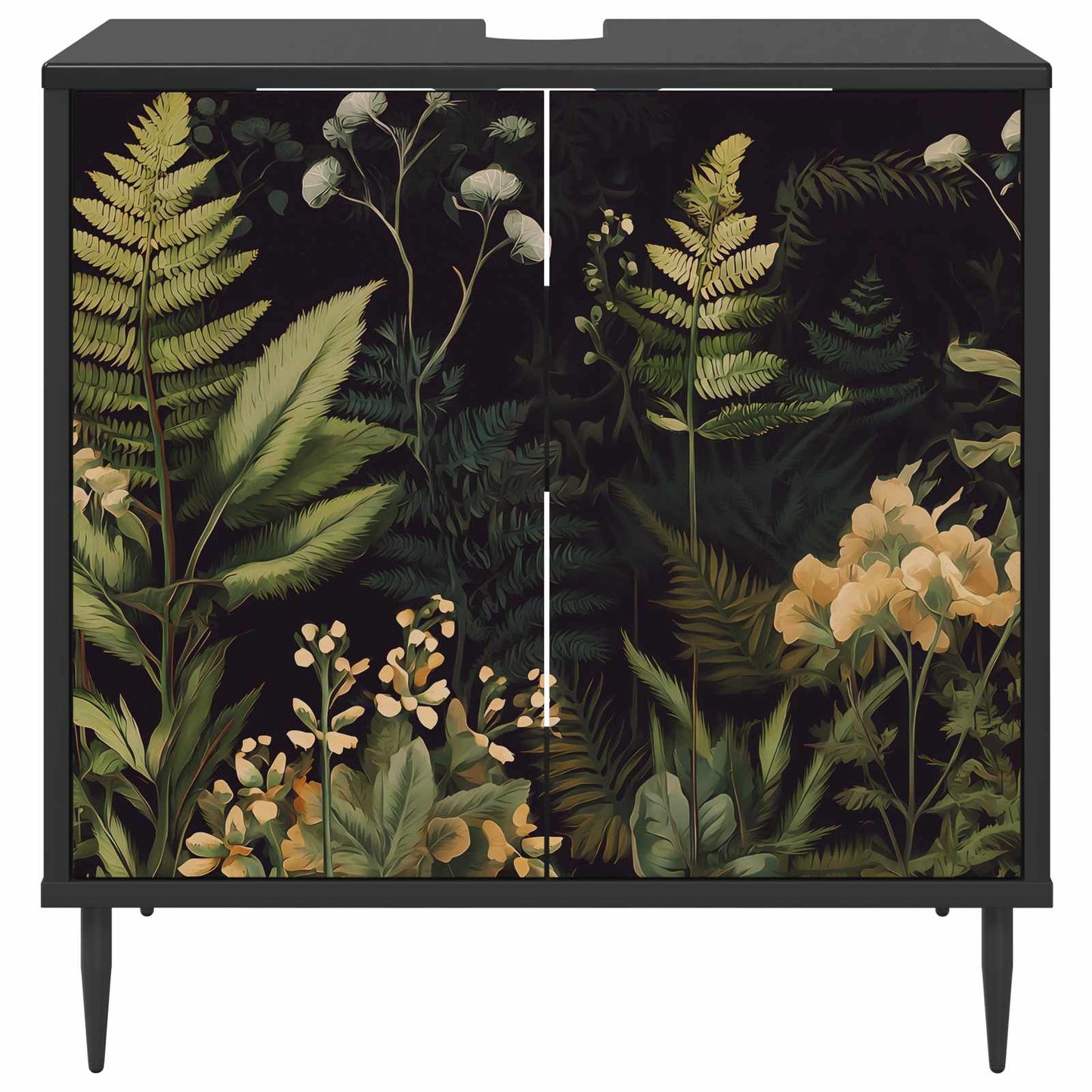 vidaXL Ντουλάπι Μπάνιου RHENEN Μαύρη Δρυς 60 x 40 x 61 εκ