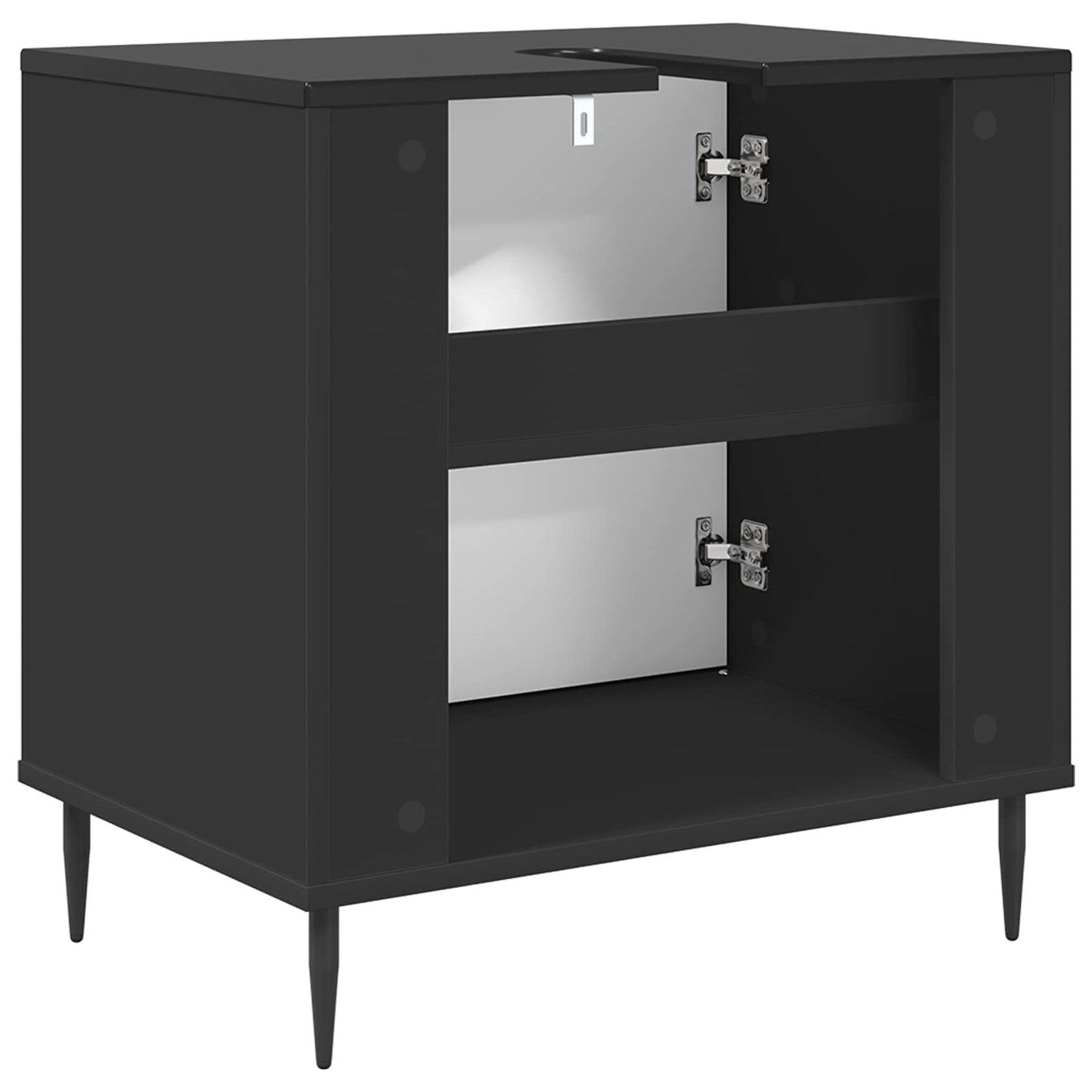 vidaXL Ντουλάπι Μπάνιου WIJHE Μαύρη Δρυς 60 x 40 x 61 εκ