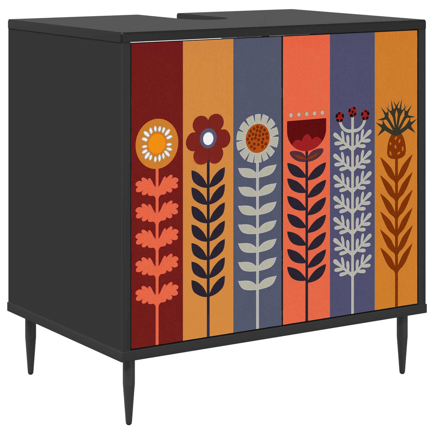 vidaXL Ντουλάπι Μπάνιου ESSEN Μαύρη Δρυς 60 x 40 x 61 εκ