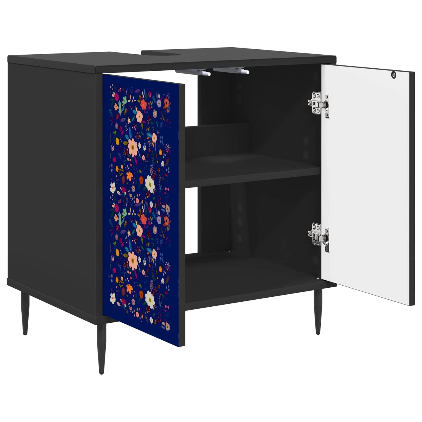 vidaXL Ντουλάπι Μπάνιου MAINZ Μαύρη Δρυς 60 x 40 x 61 εκ