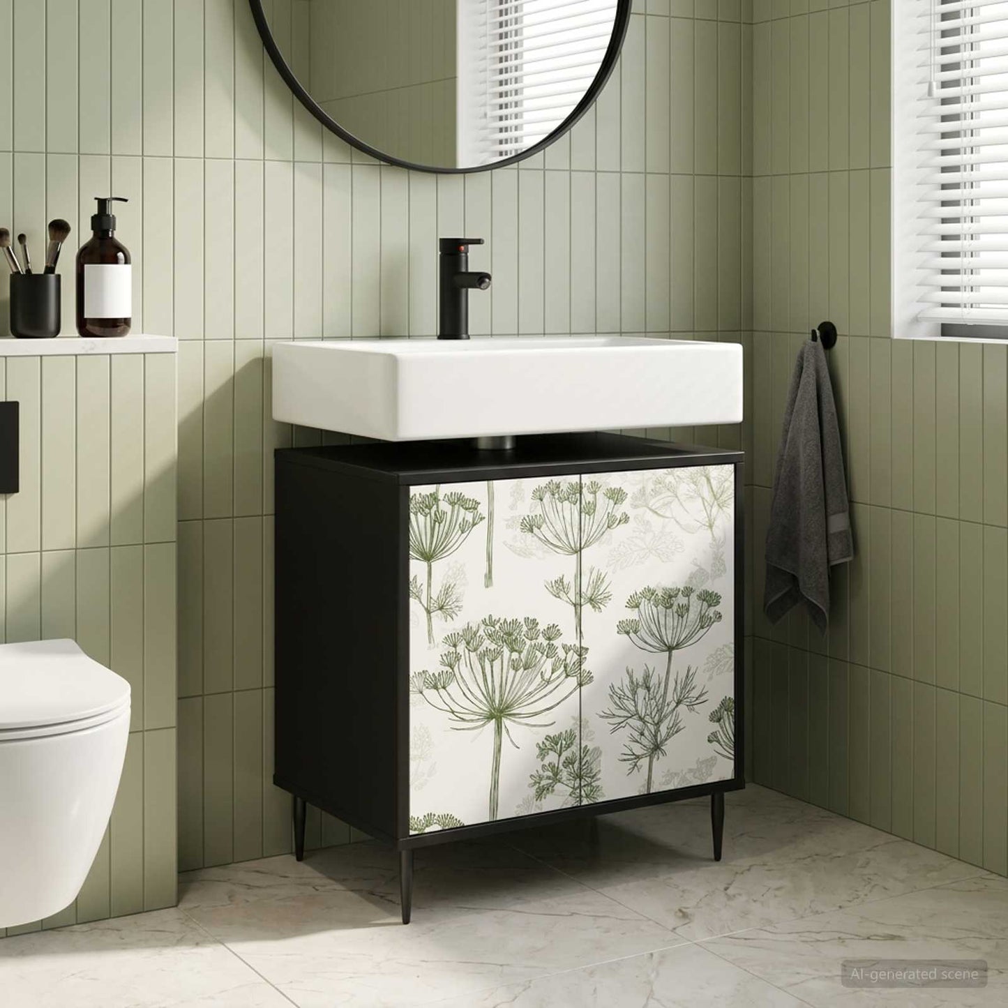 vidaXL Ντουλάπι Μπάνιου GOTHA Μαύρη Δρυς 60 x 40 x 61 εκ