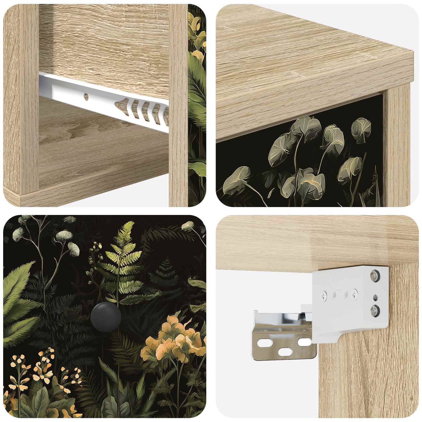 vidaXL Τοίχου κομοδίνο RHENEN Sonoma Δρυς 36 x 33 x 25 εκ.