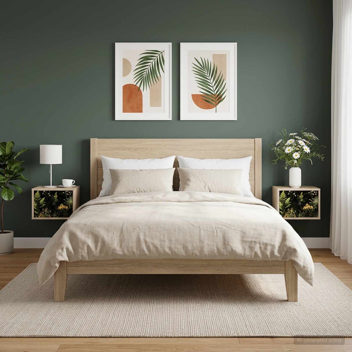 vidaXL Τοίχου κομοδίνο RHENEN 2 τμχ. Sonoma Δρυς 36 x 33 x 25 εκ.
