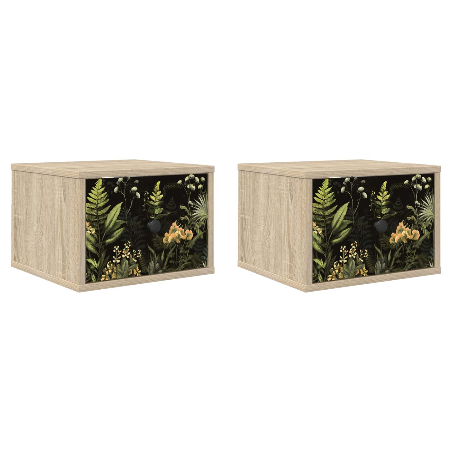 vidaXL Τοίχου κομοδίνο RHENEN 2 τμχ. Sonoma Δρυς 36 x 33 x 25 εκ.