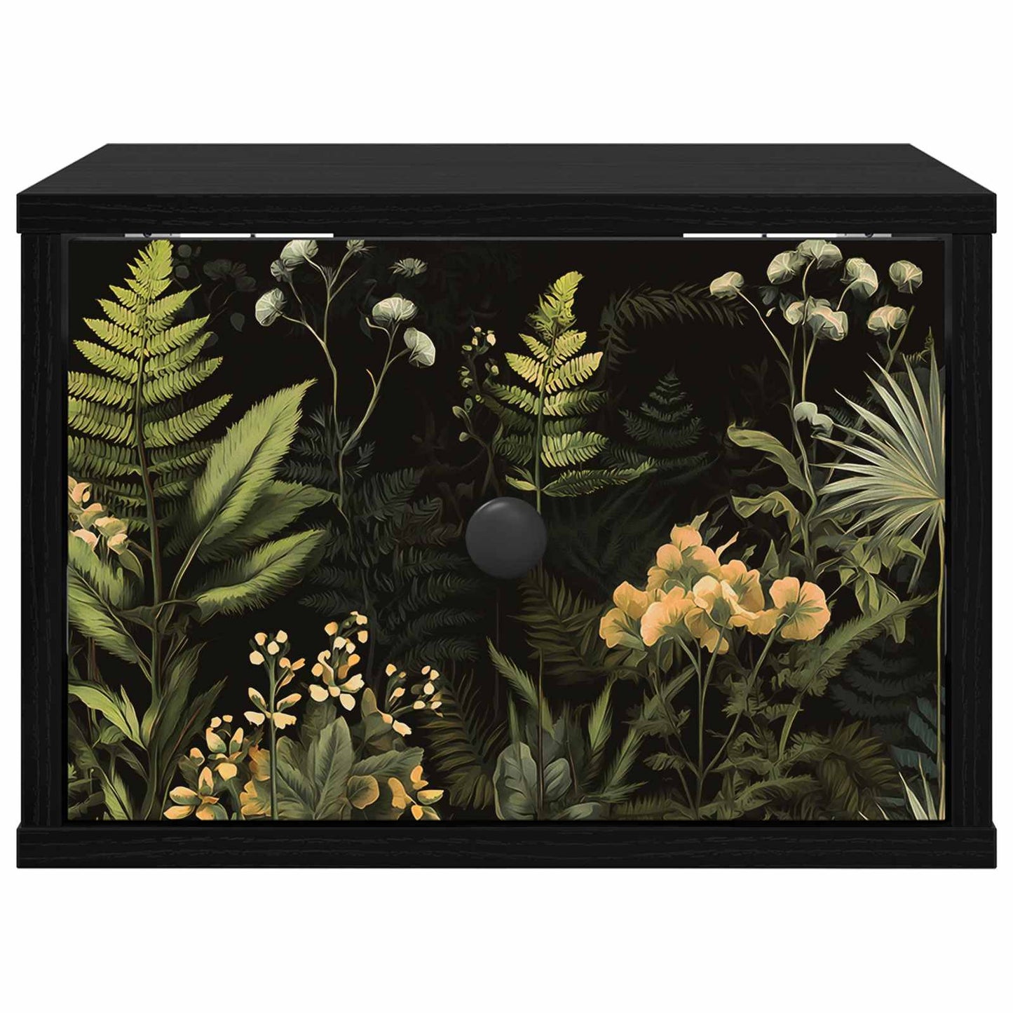 vidaXL Τοίχου κομοδίνο RHENEN Μαύρη Δρυς 36 x 33 x 25 εκ.
