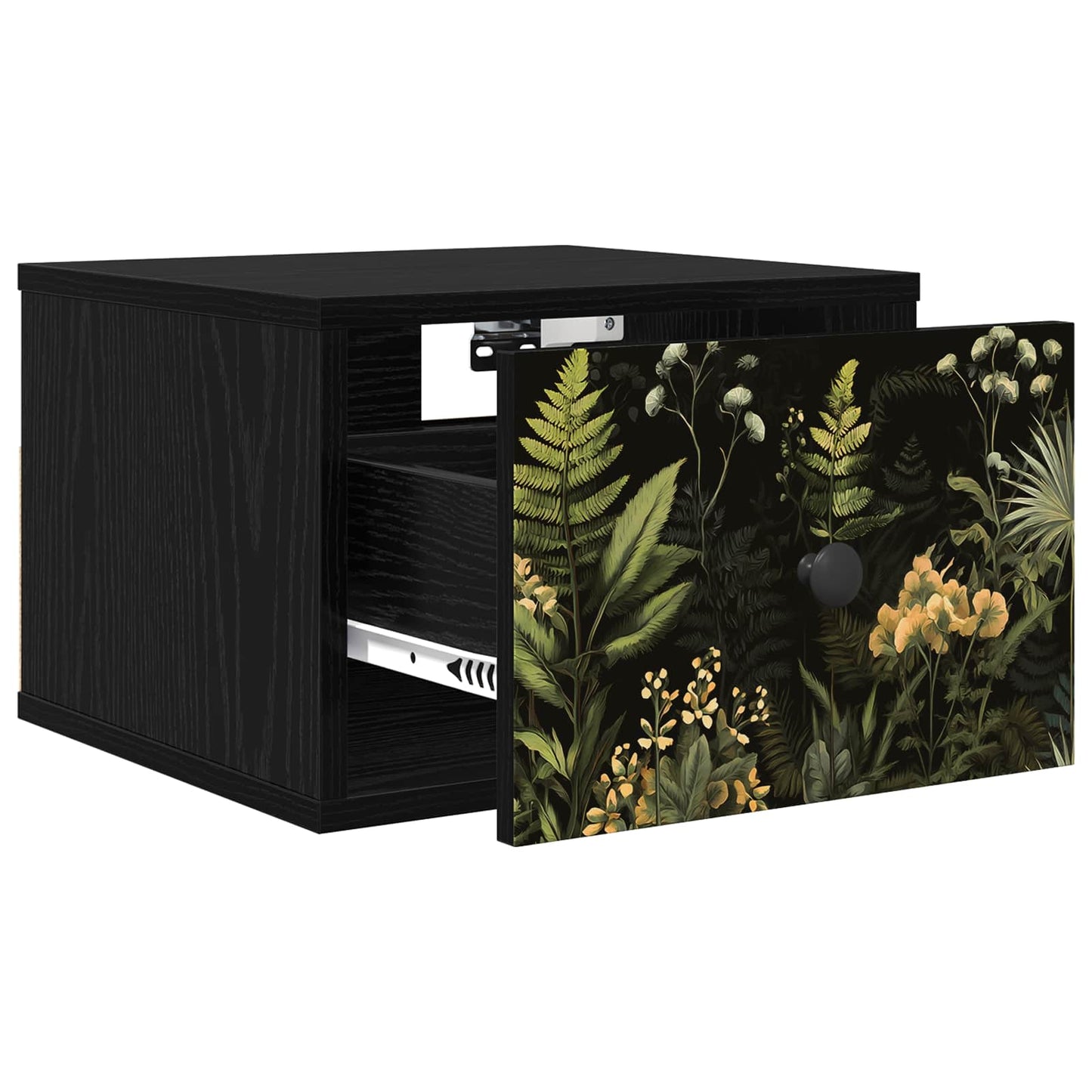 vidaXL Τοίχου κομοδίνο RHENEN 2 τμχ. Μαύρη Δρυς 36 x 33 x 25 εκ.