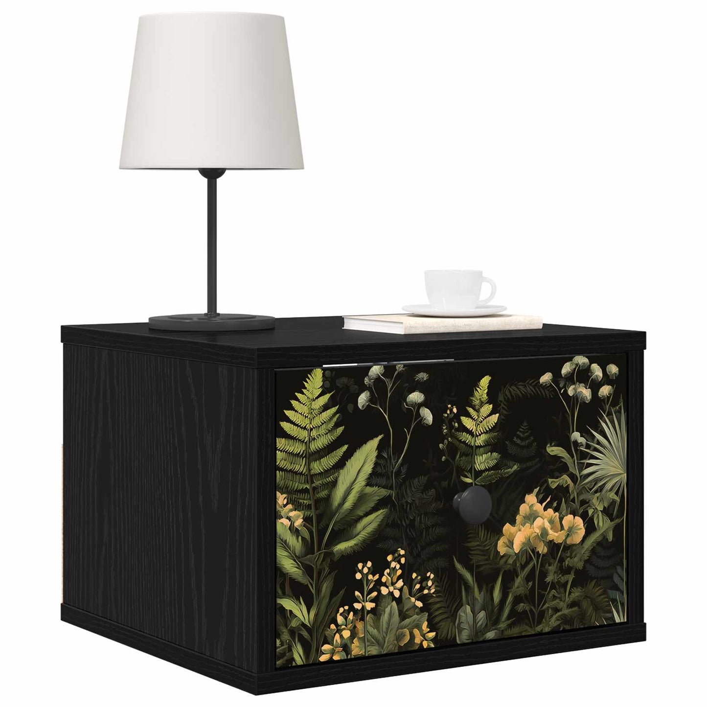 vidaXL Τοίχου κομοδίνο RHENEN 2 τμχ. Μαύρη Δρυς 36 x 33 x 25 εκ.