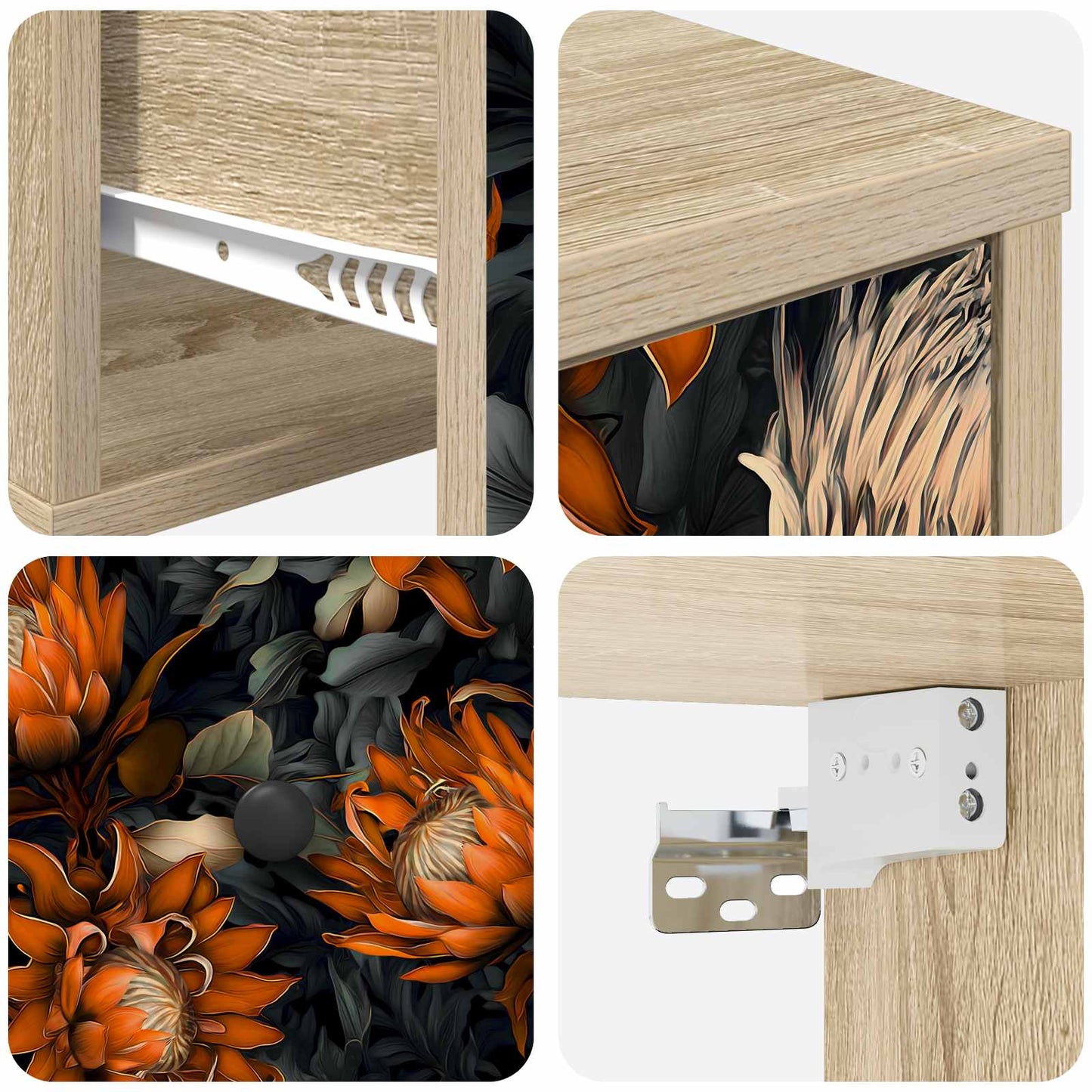 vidaXL Τοίχου κομοδίνο LOCHEM 2 τμχ. Sonoma Δρυς 36 x 33 x 25 εκ.