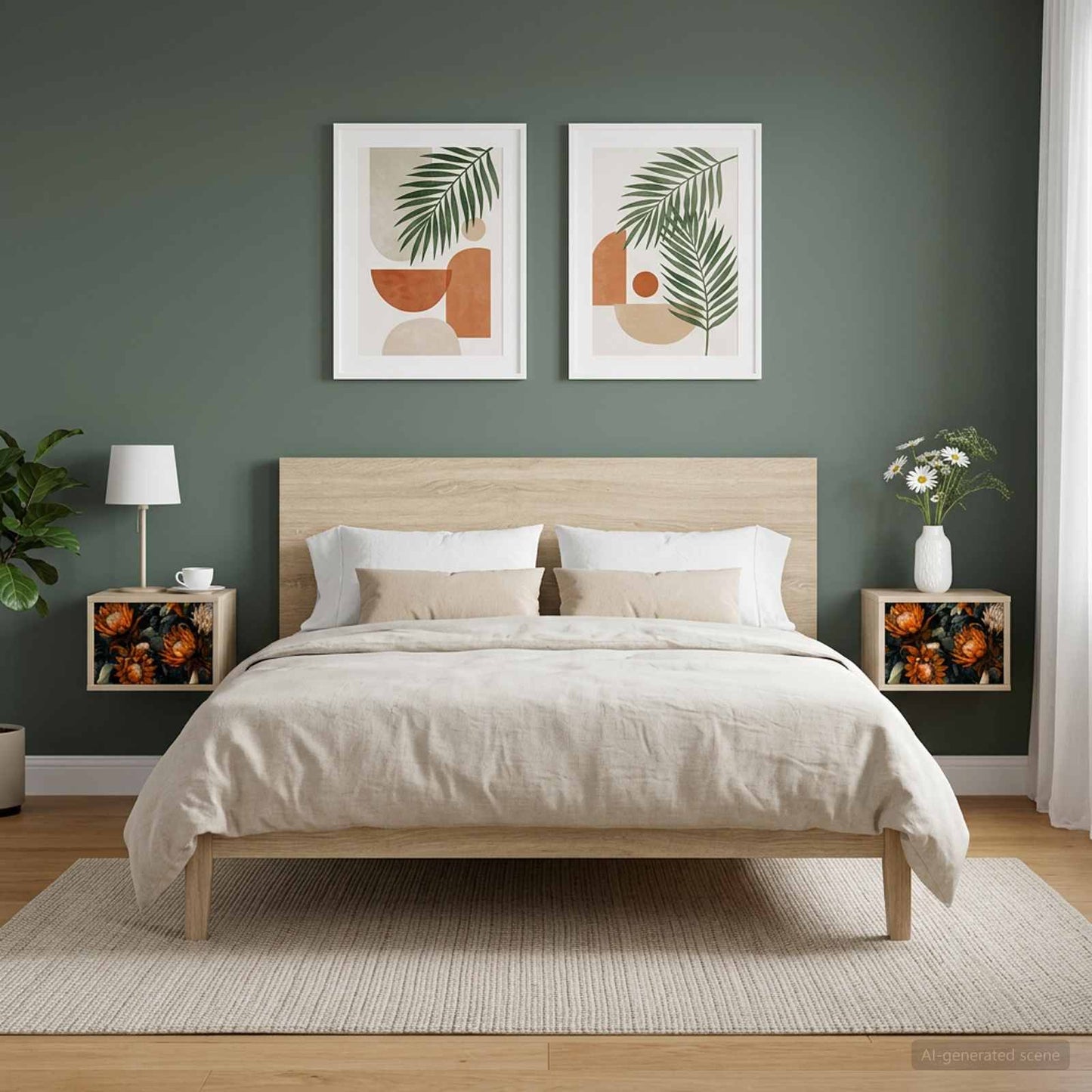 vidaXL Τοίχου κομοδίνο LOCHEM 2 τμχ. Sonoma Δρυς 36 x 33 x 25 εκ.