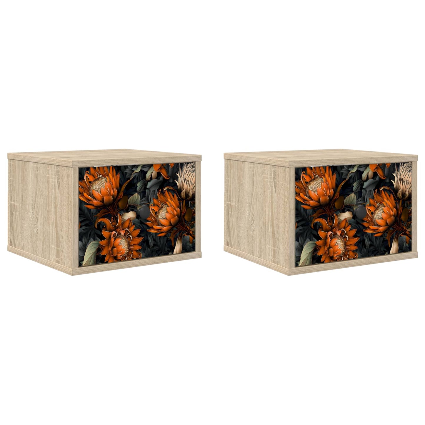 vidaXL Τοίχου κομοδίνο LOCHEM 2 τμχ. Sonoma Δρυς 36 x 33 x 25 εκ.