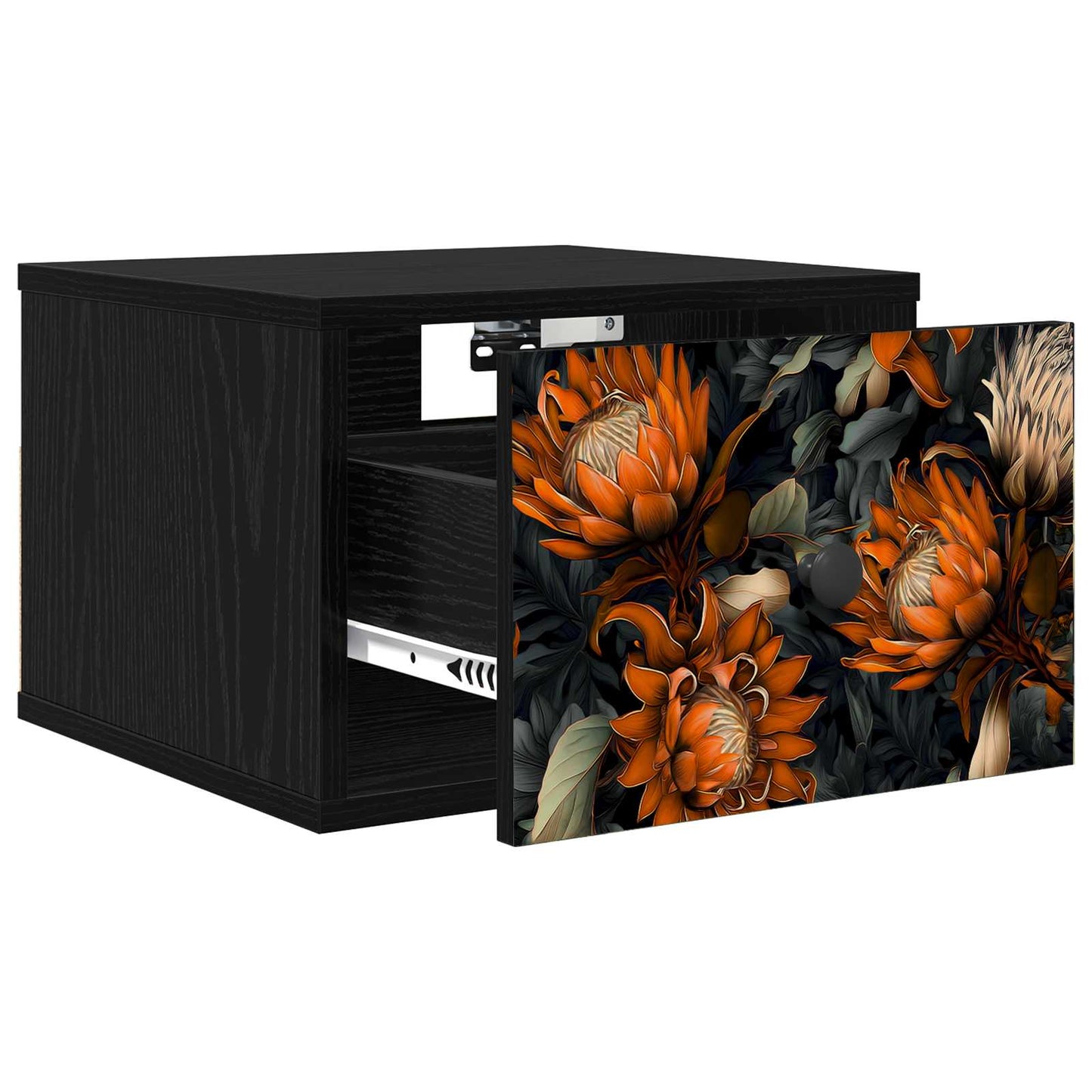 vidaXL Τοίχου κομοδίνο LOCHEM Μαύρη Δρυς 36 x 33 x 25 εκ.