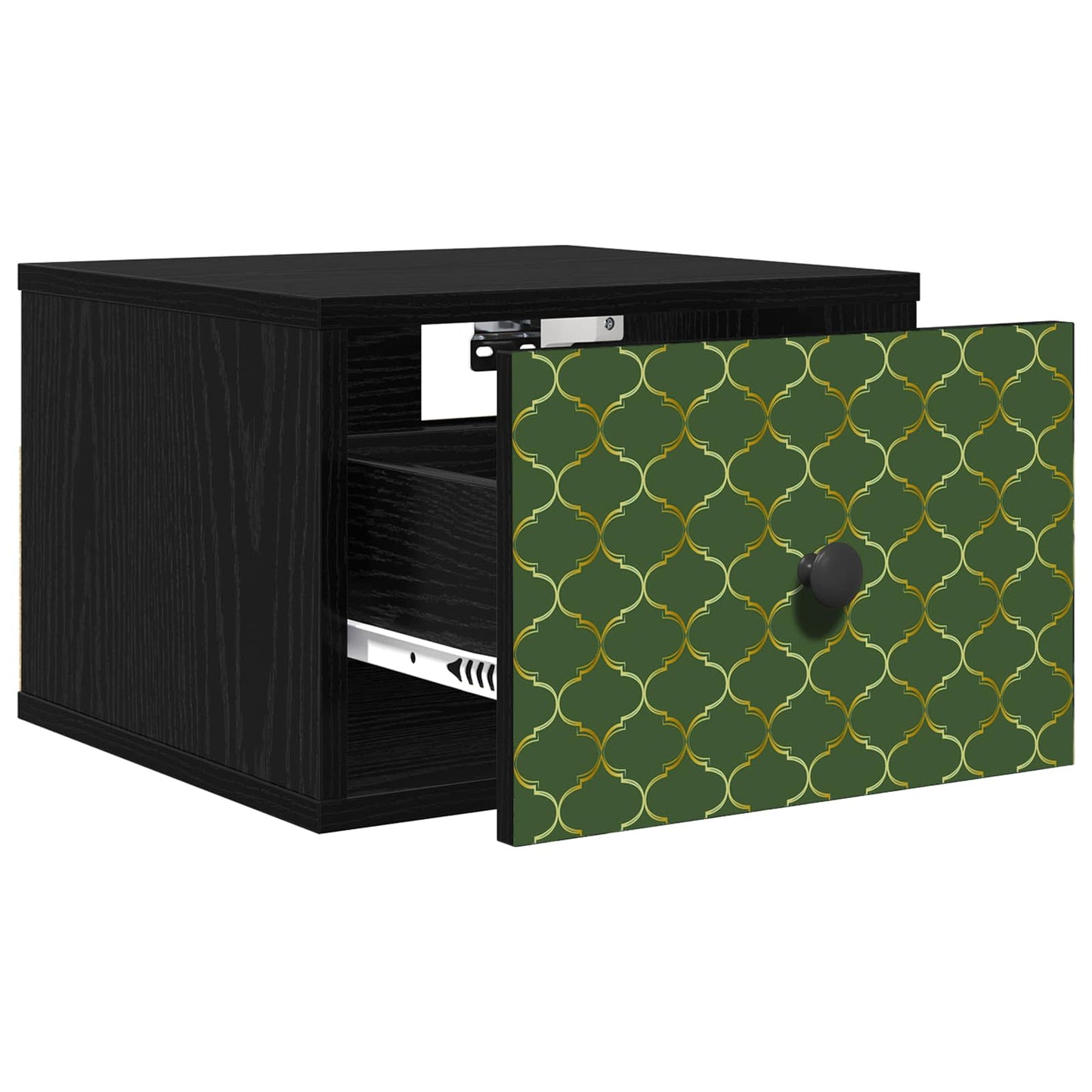 vidaXL Τοίχου κομοδίνο GELEEN Μαύρη Δρυς 36 x 33 x 25 εκ.