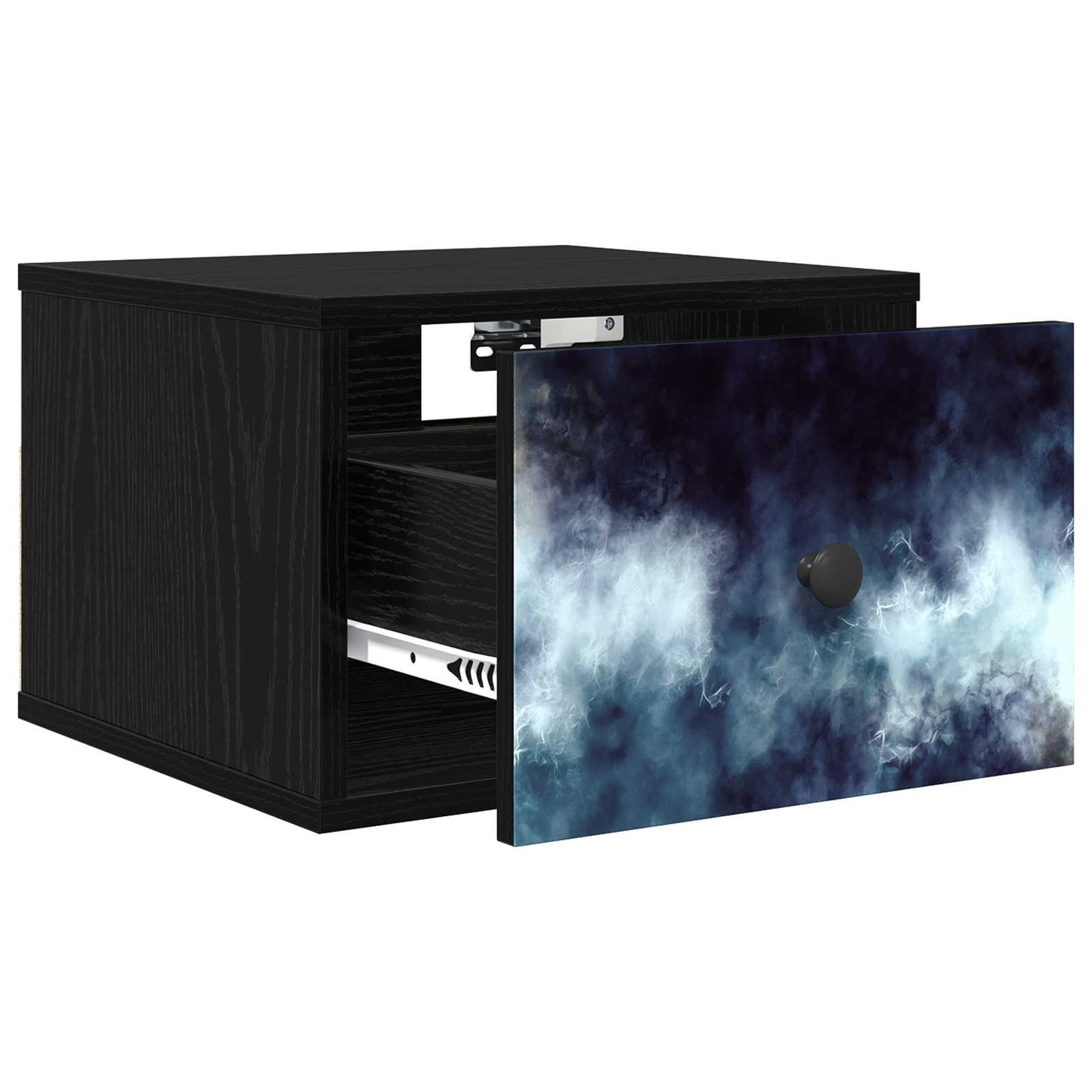 vidaXL Τοίχου κομοδίνο RAALTE Μαύρη Δρυς 36 x 33 x 25 εκ.