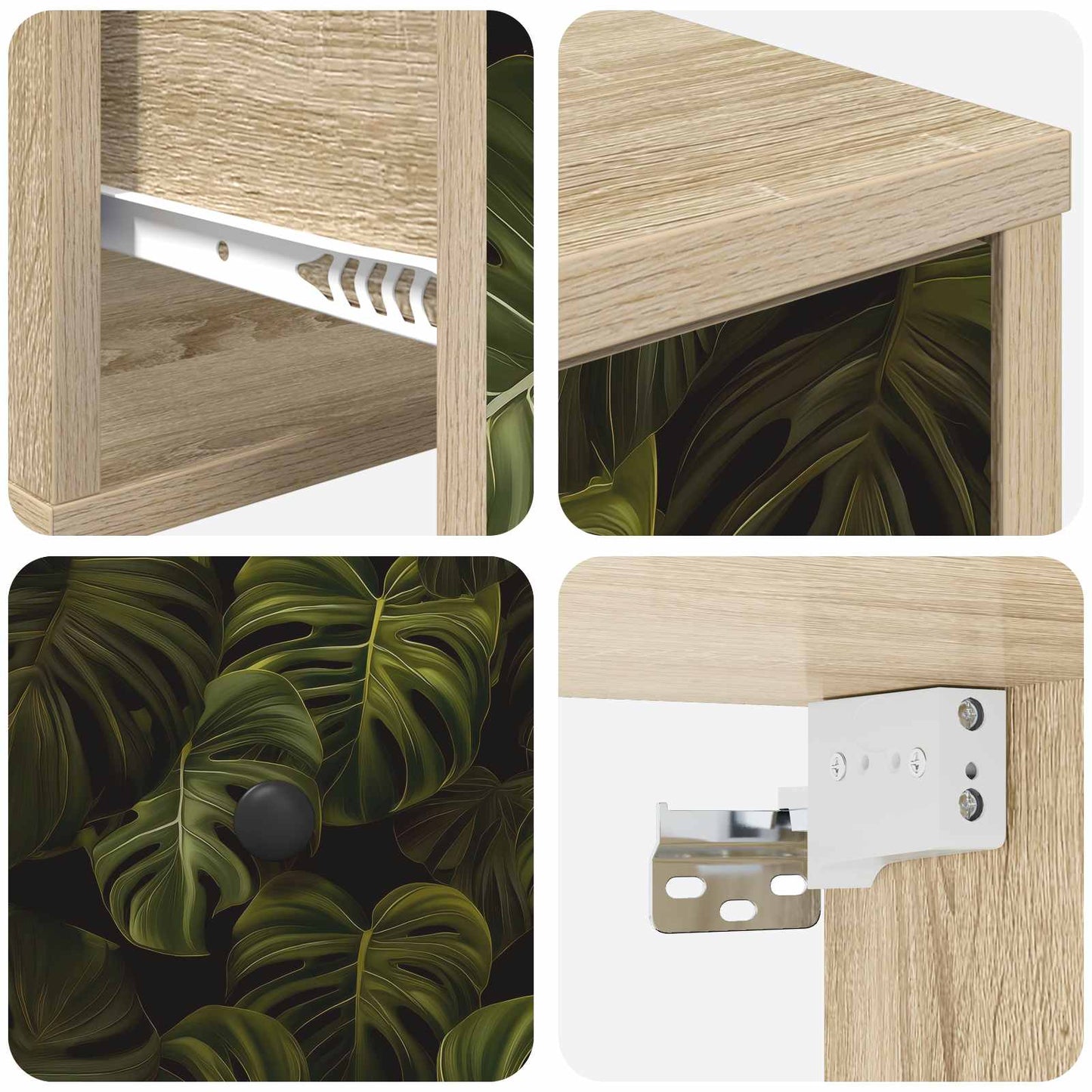 vidaXL Τοίχου κομοδίνο ELBURG Sonoma Δρυς 36 x 33 x 25 εκ.