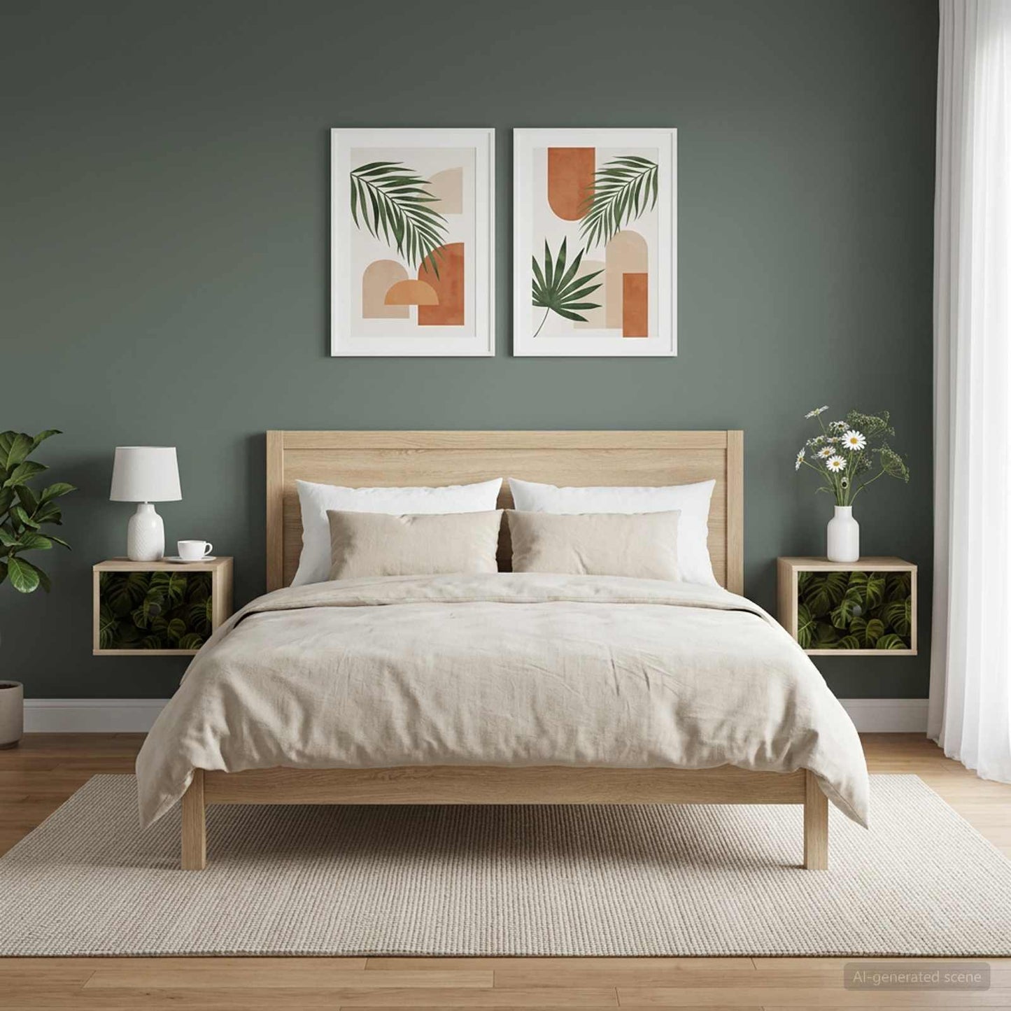 vidaXL Τοίχου κομοδίνο ELBURG 2 τμχ. Sonoma Δρυς 36 x 33 x 25 εκ.