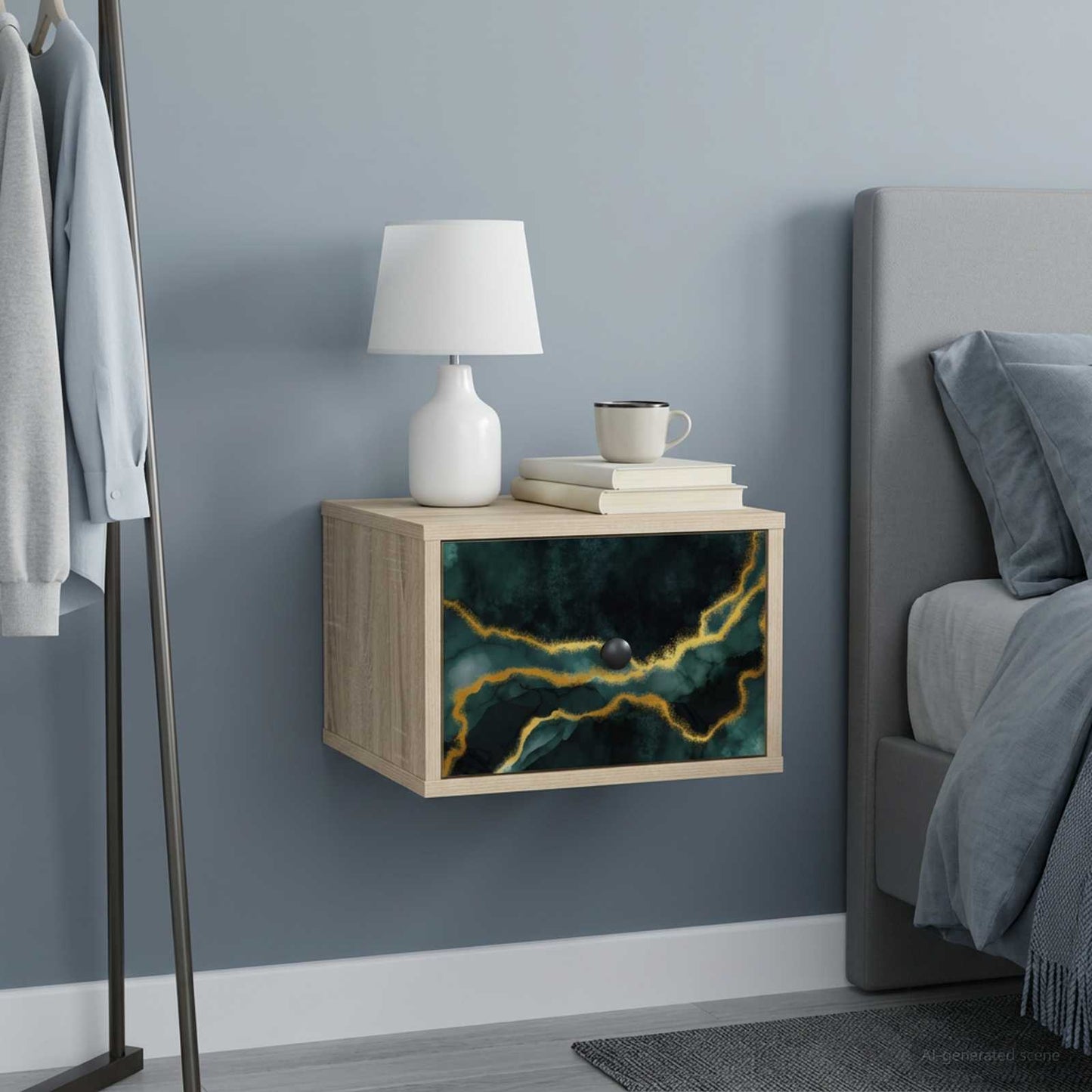 vidaXL Τοίχου κομοδίνο WIJHE Sonoma Δρυς 36 x 33 x 25 εκ.