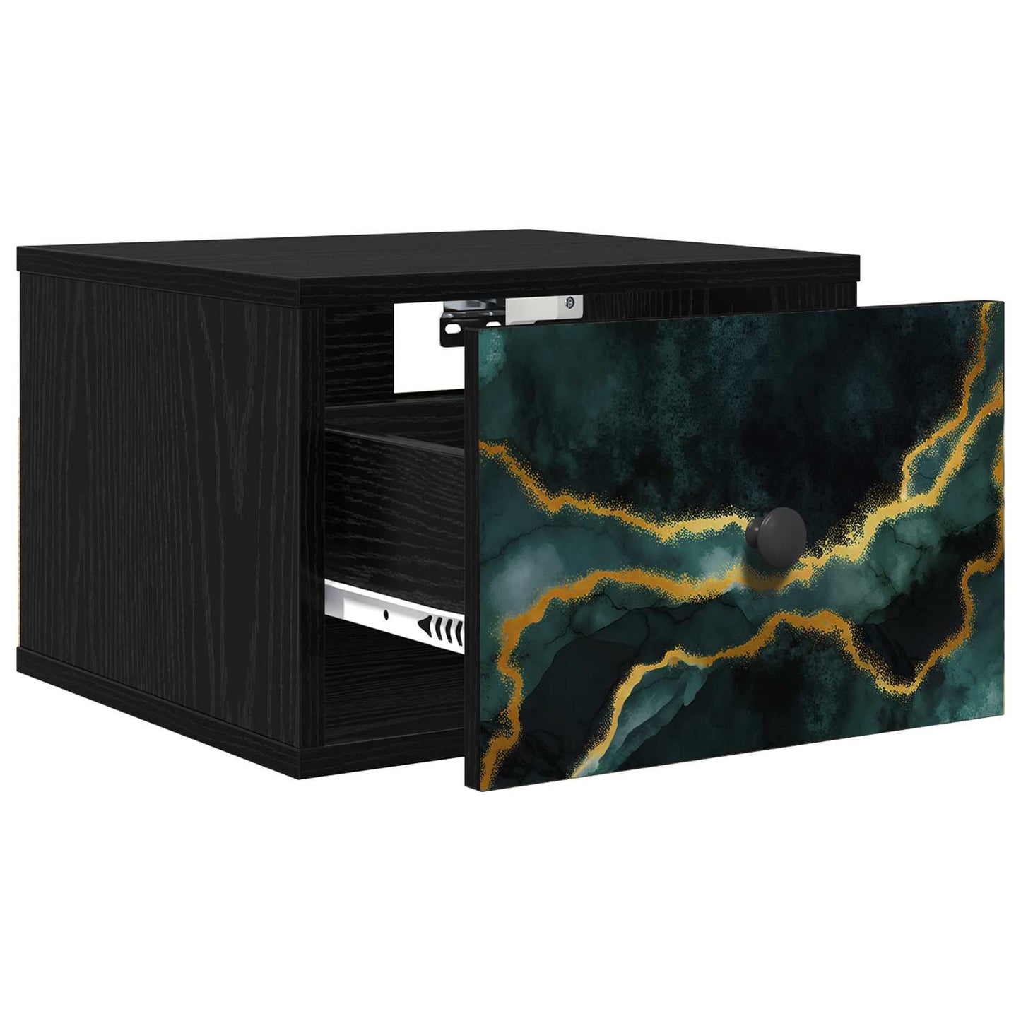 vidaXL Τοίχου κομοδίνο WIJHE 2 τμχ. Μαύρη Δρυς 36 x 33 x 25 εκ.
