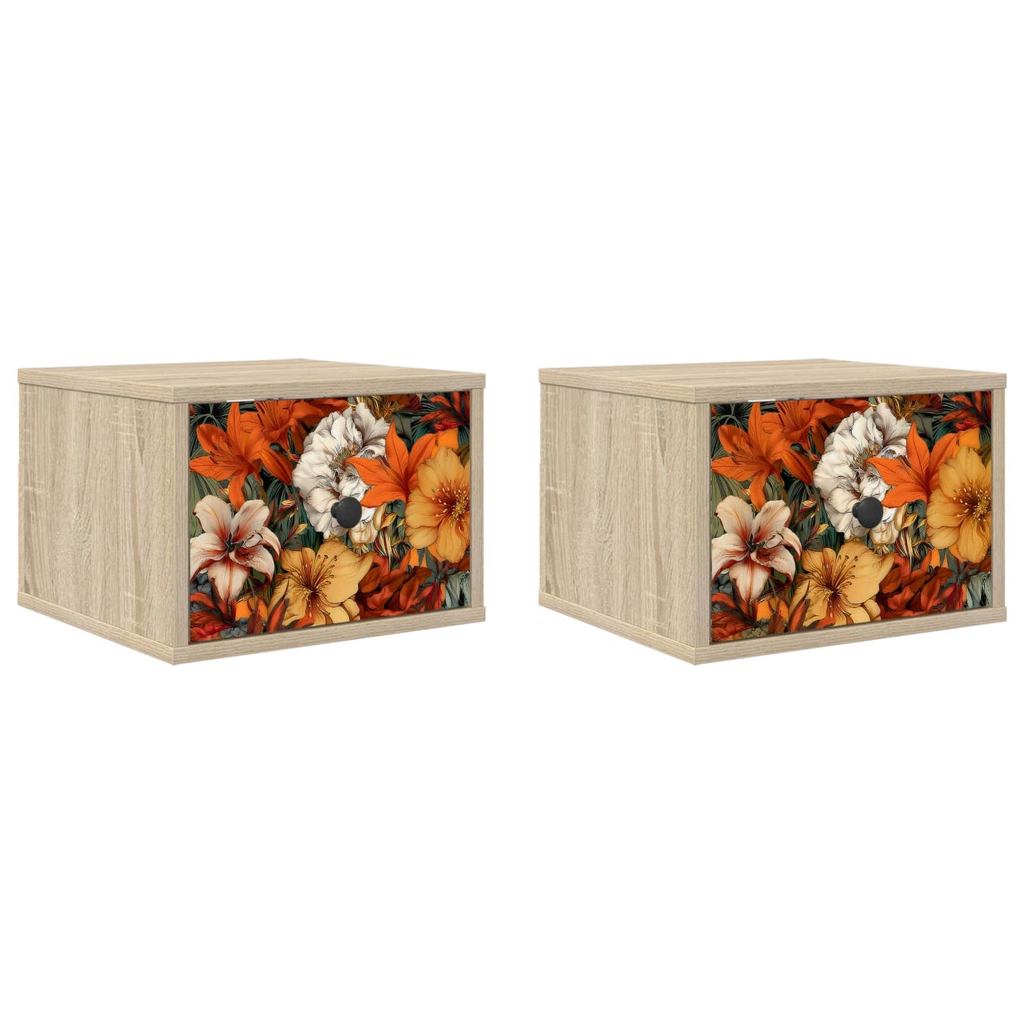 vidaXL Τοίχου κομοδίνο GENNEP 2 τμχ. Sonoma Δρυς 36 x 33 x 25 εκ.