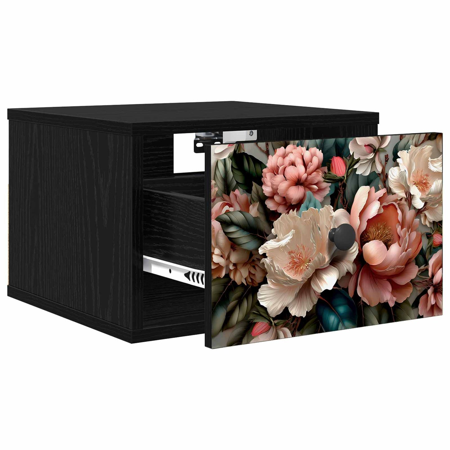 vidaXL Τοίχου κομοδίνο BORNE Μαύρη Δρυς 36 x 33 x 25 εκ.