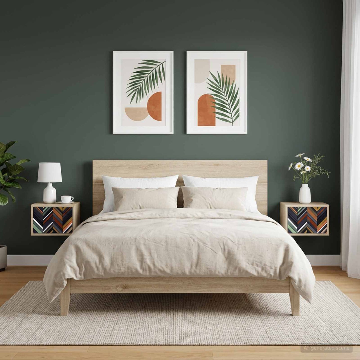 vidaXL Τοίχου κομοδίνο OMMEN 2 τμχ. Sonoma Δρυς 36 x 33 x 25 εκ.