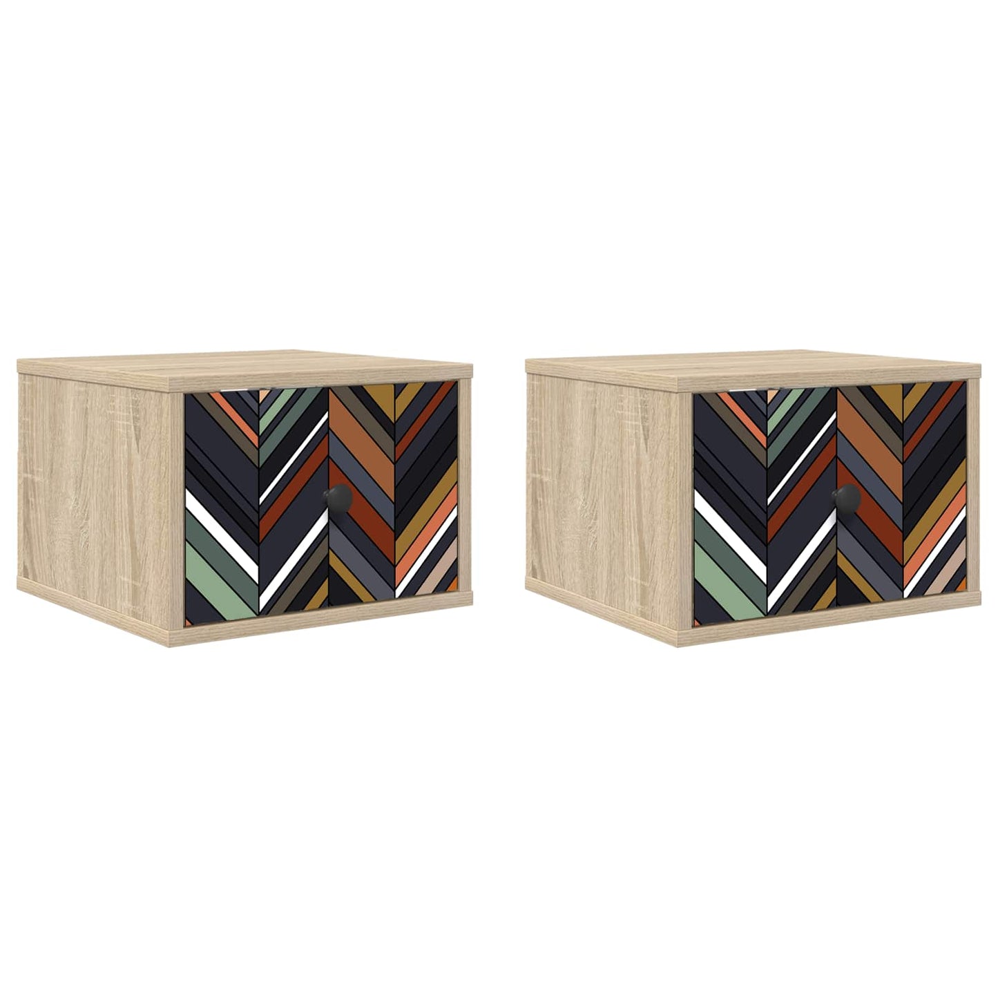 vidaXL Τοίχου κομοδίνο OMMEN 2 τμχ. Sonoma Δρυς 36 x 33 x 25 εκ.