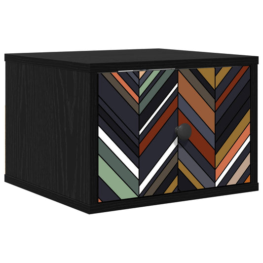 vidaXL Τοίχου κομοδίνο OMMEN Μαύρη Δρυς 36 x 33 x 25 εκ.