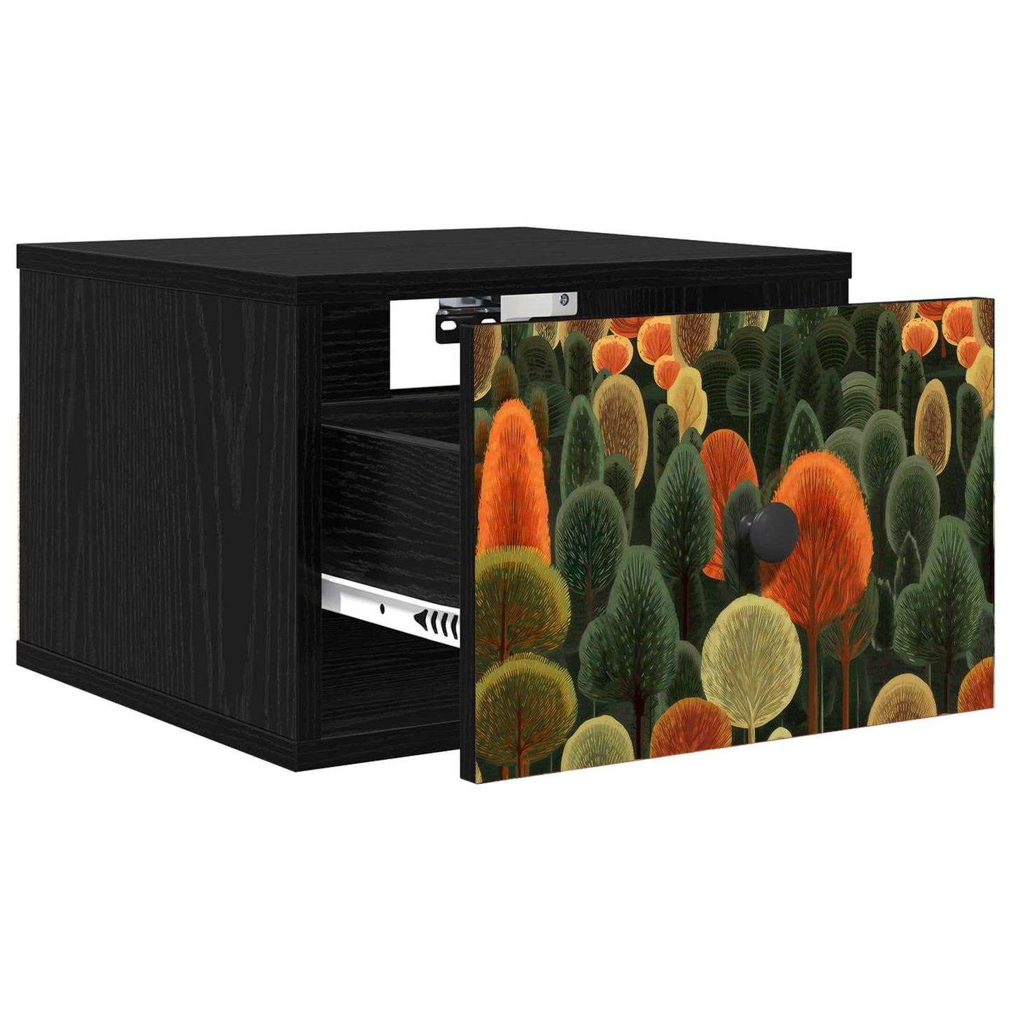 vidaXL Τοίχου κομοδίνο ZAANDAM Μαύρη Δρυς 36 x 33 x 25 εκ.