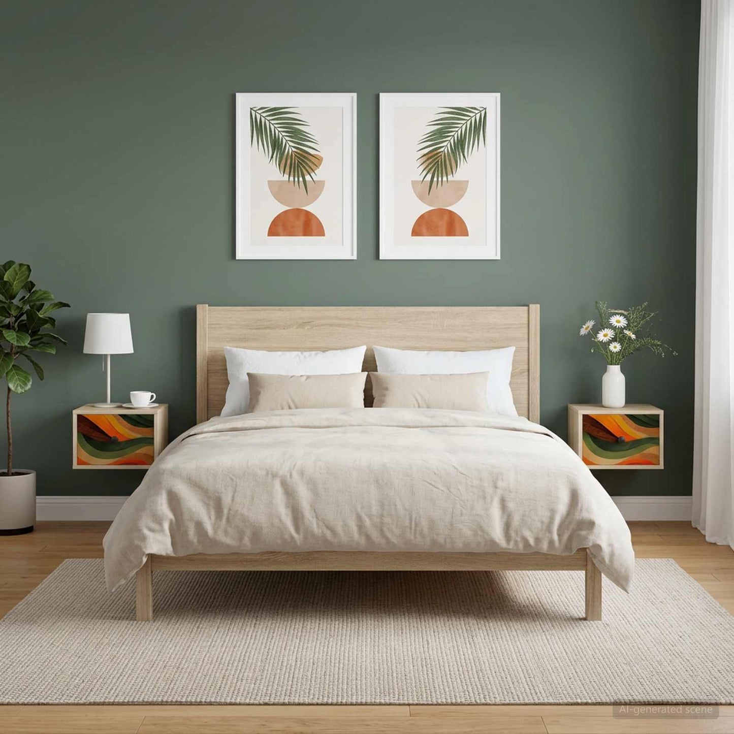 vidaXL Τοίχου κομοδίνο BONN 2 τμχ. Sonoma Δρυς 36 x 33 x 25 εκ.