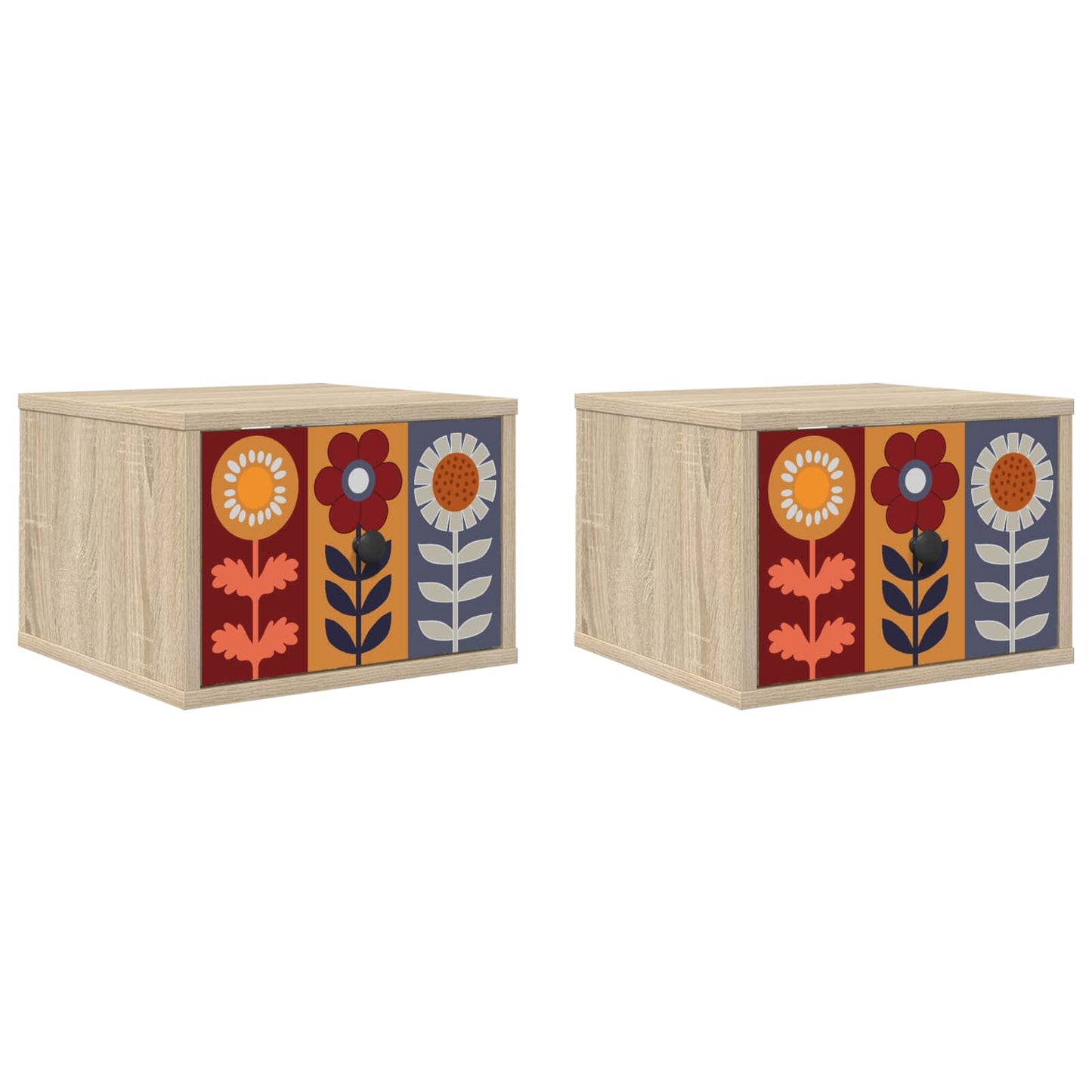 vidaXL Τοίχου κομοδίνο ESSEN 2 τμχ. Sonoma Δρυς 36 x 33 x 25 εκ.